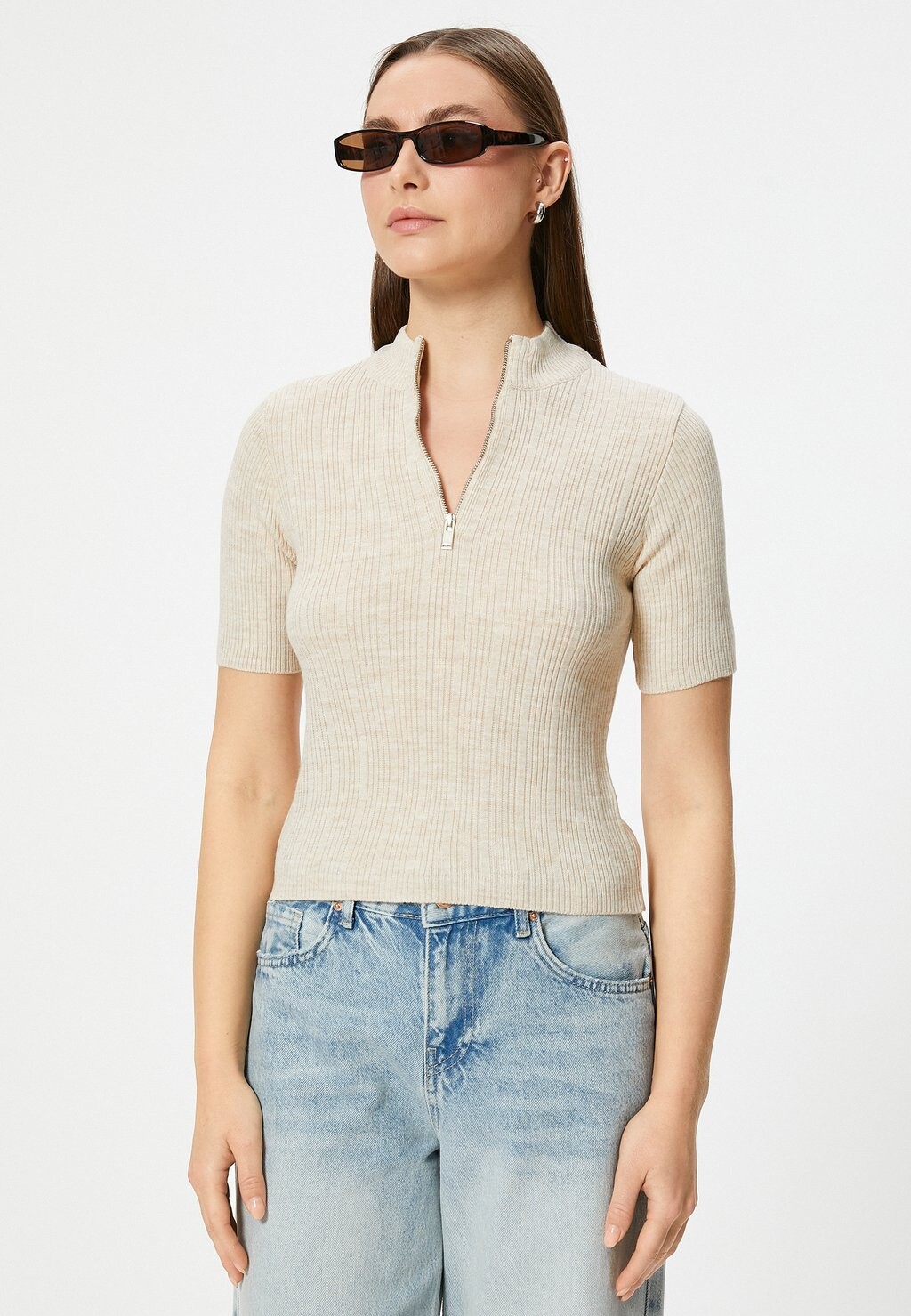 Базовая футболка Koton, бежевый
Базовая футболка Koton, бежевый