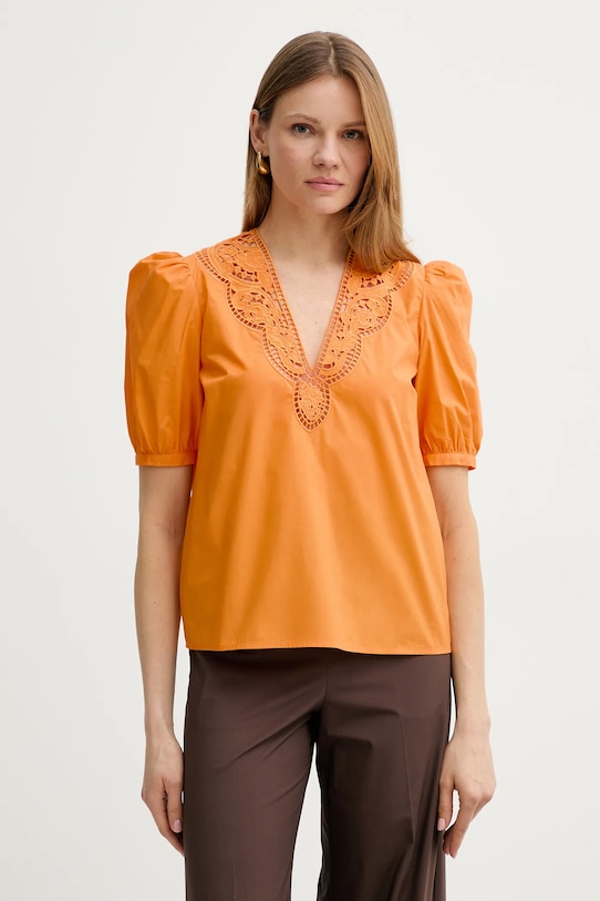 Хлопковая блузка Twinset, оранжевый
Хлопковая блузка Twinset, оранжевый