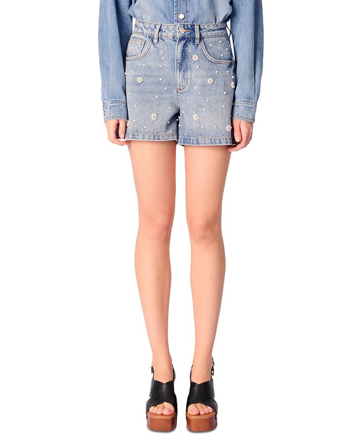 Джинсовые шорты с вышитыми бусинами Maje, синий
Джинсовые шорты с вышитыми бусинами Maje, синий