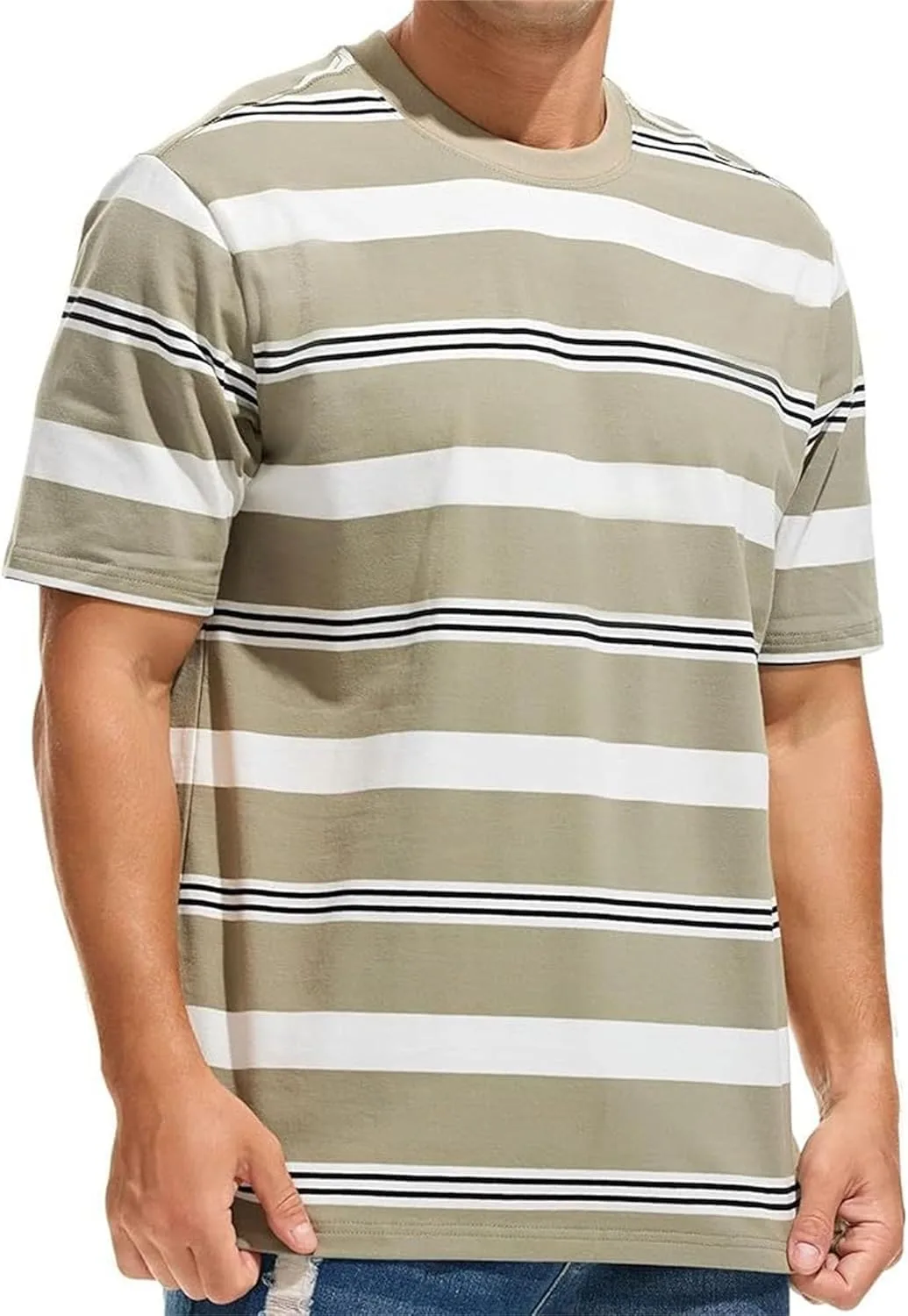 Мужская футболка Oversized в полоску с коротким рукавом и круглым вырезом DGHM-JLMY
Мужская футболка Oversized в полоску с коротким рукавом и круглым вырезом DGHM-JLMY