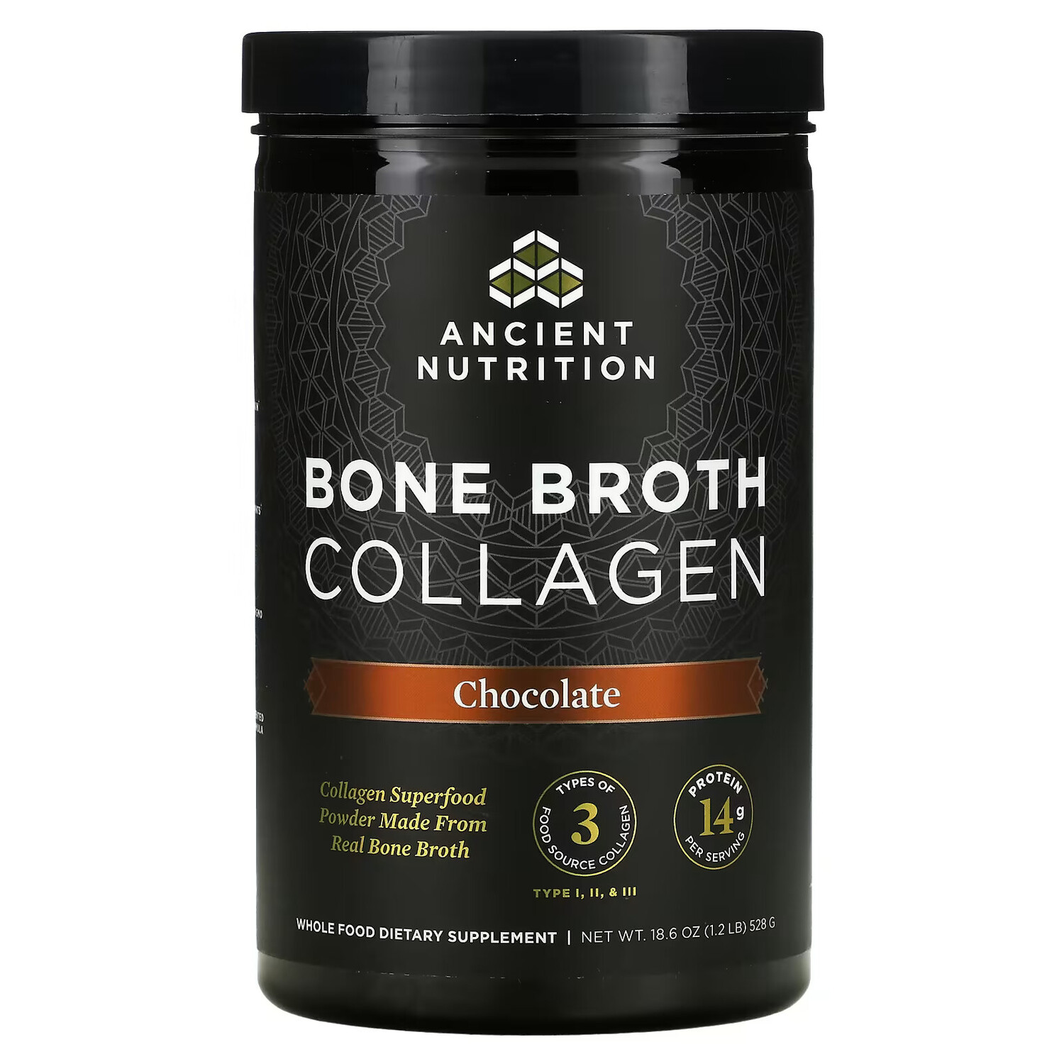 Dr. Axe / Ancient Nutrition, коллаген из костного бульона, со вкусом шоколада, 528 г (1,2 фунта)
Dr. Axe / Ancient Nutrition, коллаген из костного бульона, со вкусом шоколада, 528 г (1,2 фунта)