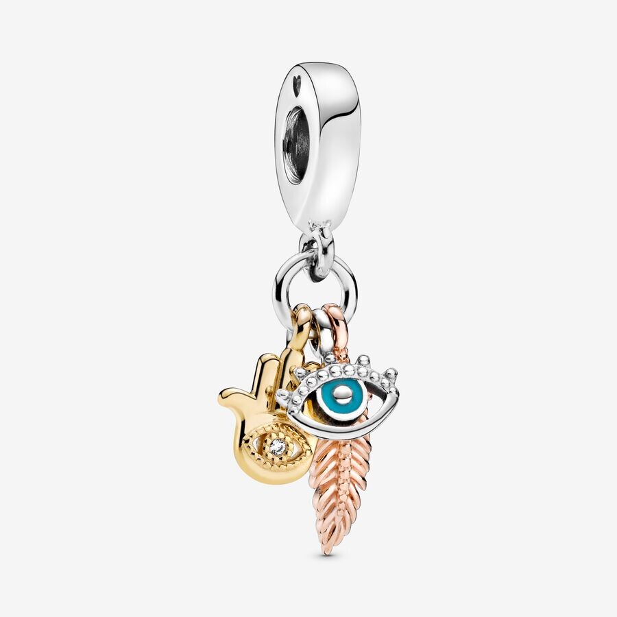 Шарм Pandora Hamsa All-seenig Eye & Feather Spirituality Dangle, золото/розовое золото
Шарм Pandora Hamsa All-seenig Eye & Feather Spirituality Dangle, золото/розовое золото