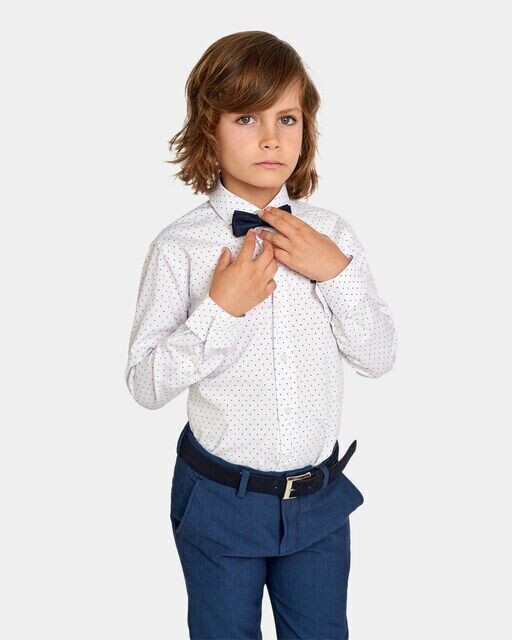 Рубашка для мальчика с вырезом на воротнике и микропринтом Spagnolo, белый
Рубашка для мальчика с вырезом на воротнике и микропринтом Spagnolo, белый