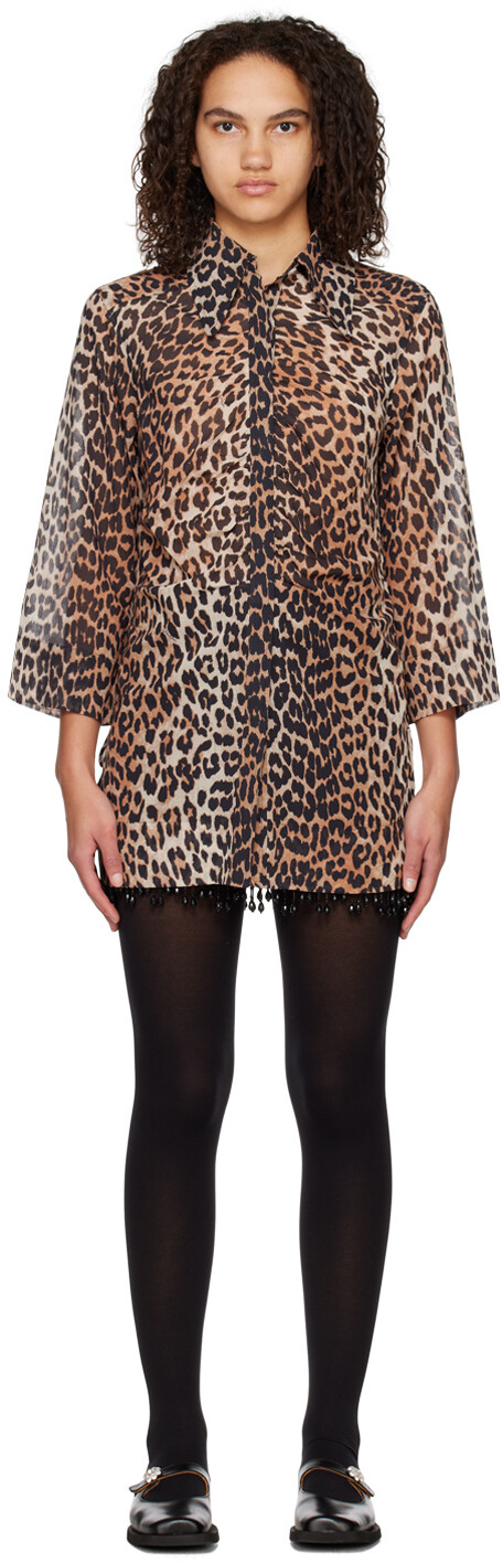 Коричневое мини-платье с леопардовым принтом GANNI, Коричневый, Коричневое мини-платье с леопардовым принтом GANNI
Коричневое мини-платье с леопардовым принтом GANNI, Коричневый, Коричневое мини-платье с леопардовым принтом GANNI