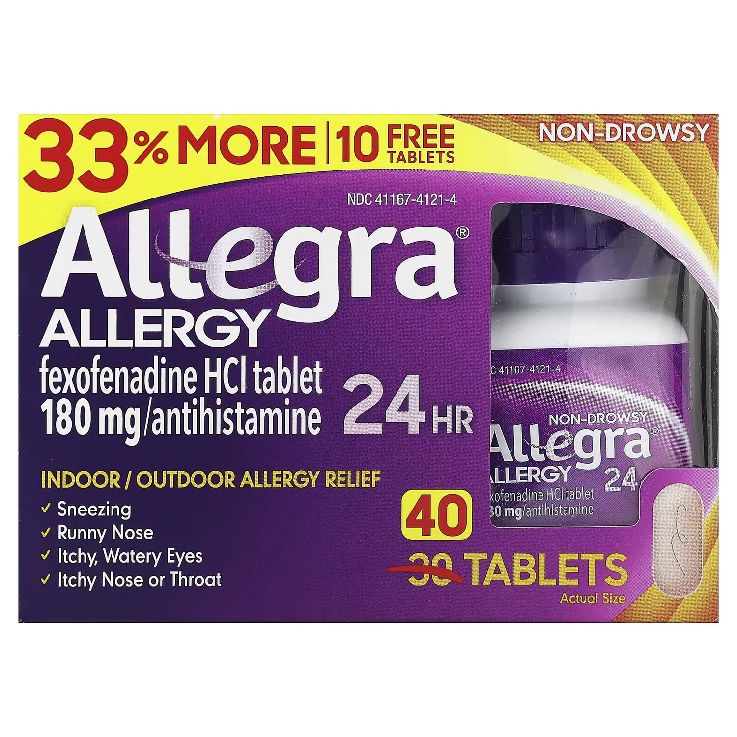 Allergy 24 HR, без сонливости, 40 таблеток Allegra
Allergy 24 HR, без сонливости, 40 таблеток Allegra