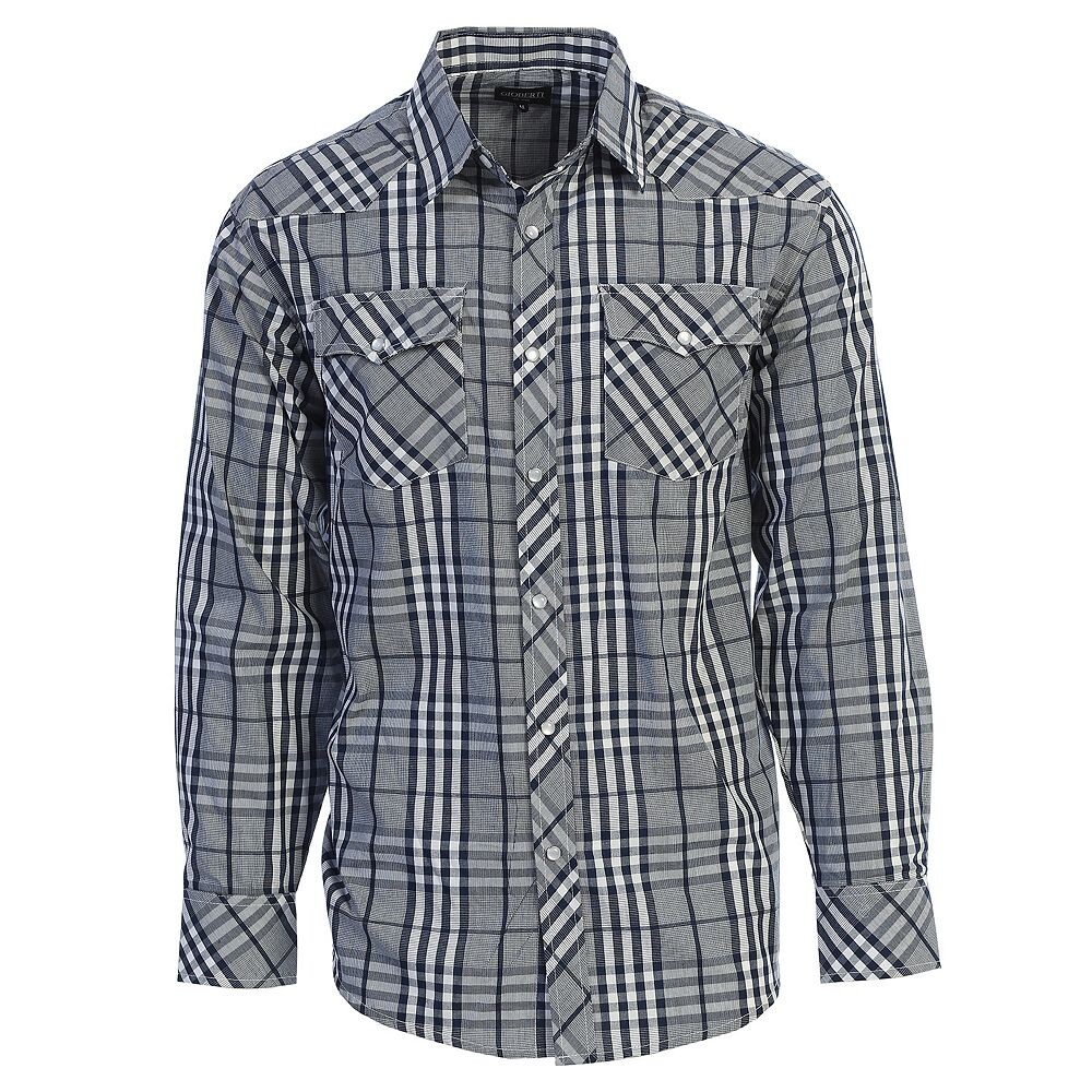 Gioberti Мужская рубашка в клетку с длинным рукавом в стиле вестерн и жемчужными кнопками, цвет Navy Gray White
Gioberti Мужская рубашка в клетку с длинным рукавом в стиле вестерн и жемчужными кнопками, цвет Navy Gray White
