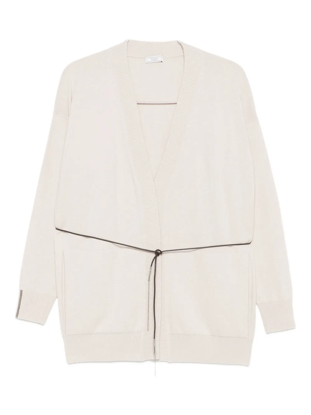 Кардиган с V-образным вырезом и завязкой Peserico, нейтральный
Кардиган с V-образным вырезом и завязкой Peserico, нейтральный