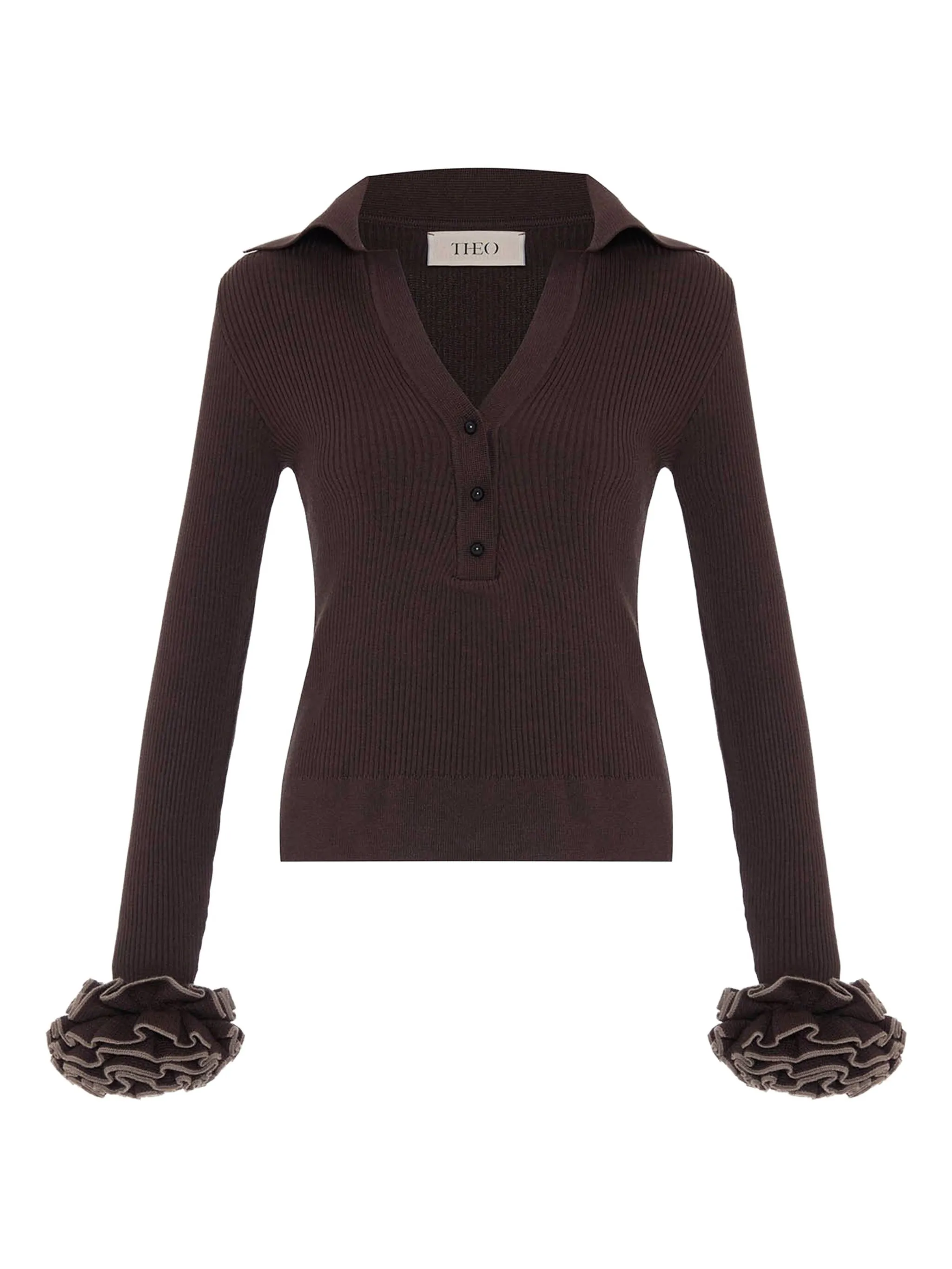 Свитер с оборками на рукавах Theo By Tim Van Steenbergen, коричневый
Свитер с оборками на рукавах Theo By Tim Van Steenbergen, коричневый