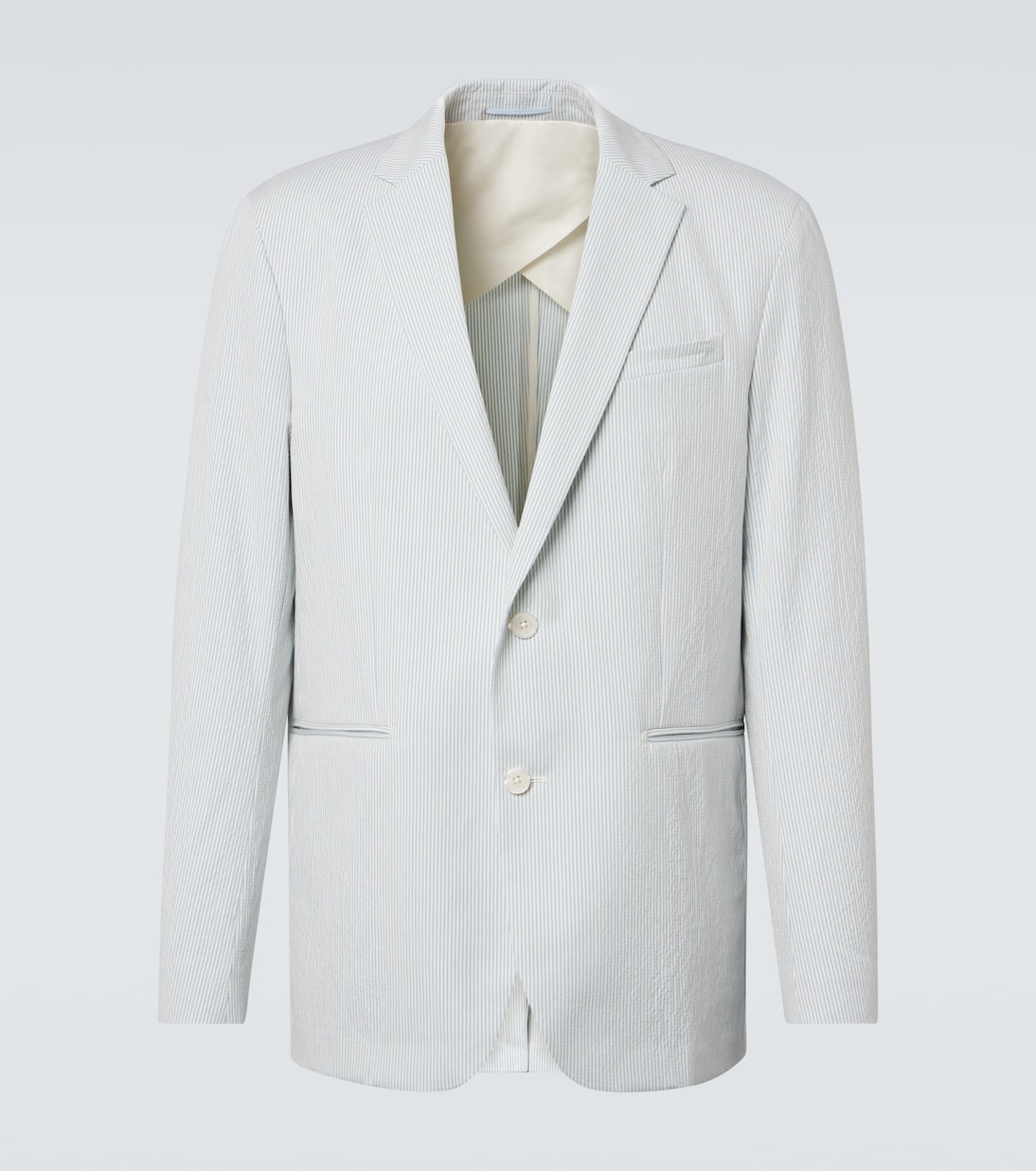 Гарреттовый пиджак из хлопкового сераскера Orlebar Brown, Wave Blue/White Sand Stripe
Гарреттовый пиджак из хлопкового сераскера Orlebar Brown, Wave Blue/White Sand Stripe