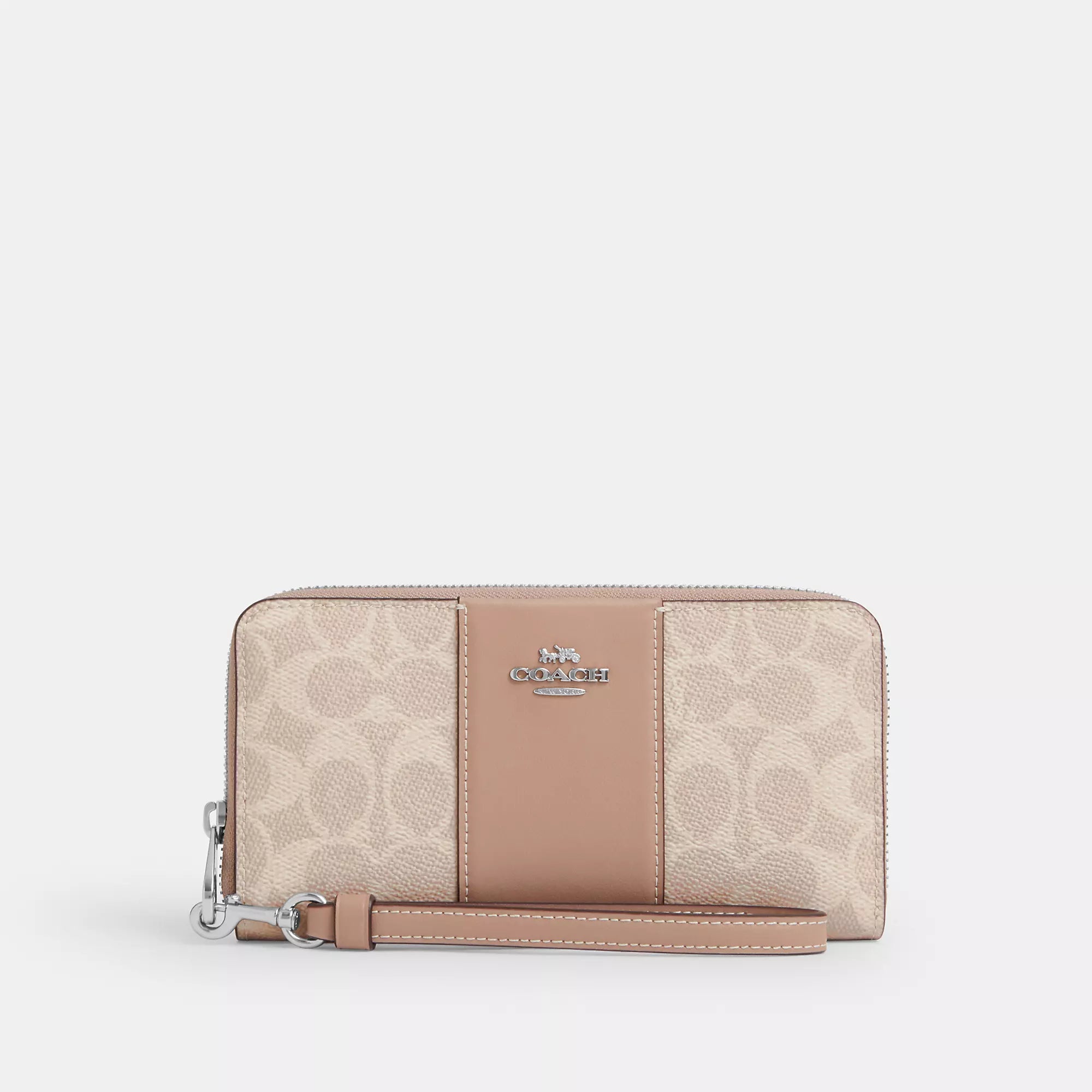 Длинный кошелек Coach Outlet на молнии из фирменного холста с полосой, серебряный/песочный/серо-коричневый
Длинный кошелек Coach Outlet на молнии из фирменного холста с полосой, серебряный/песочный/серо-коричневый