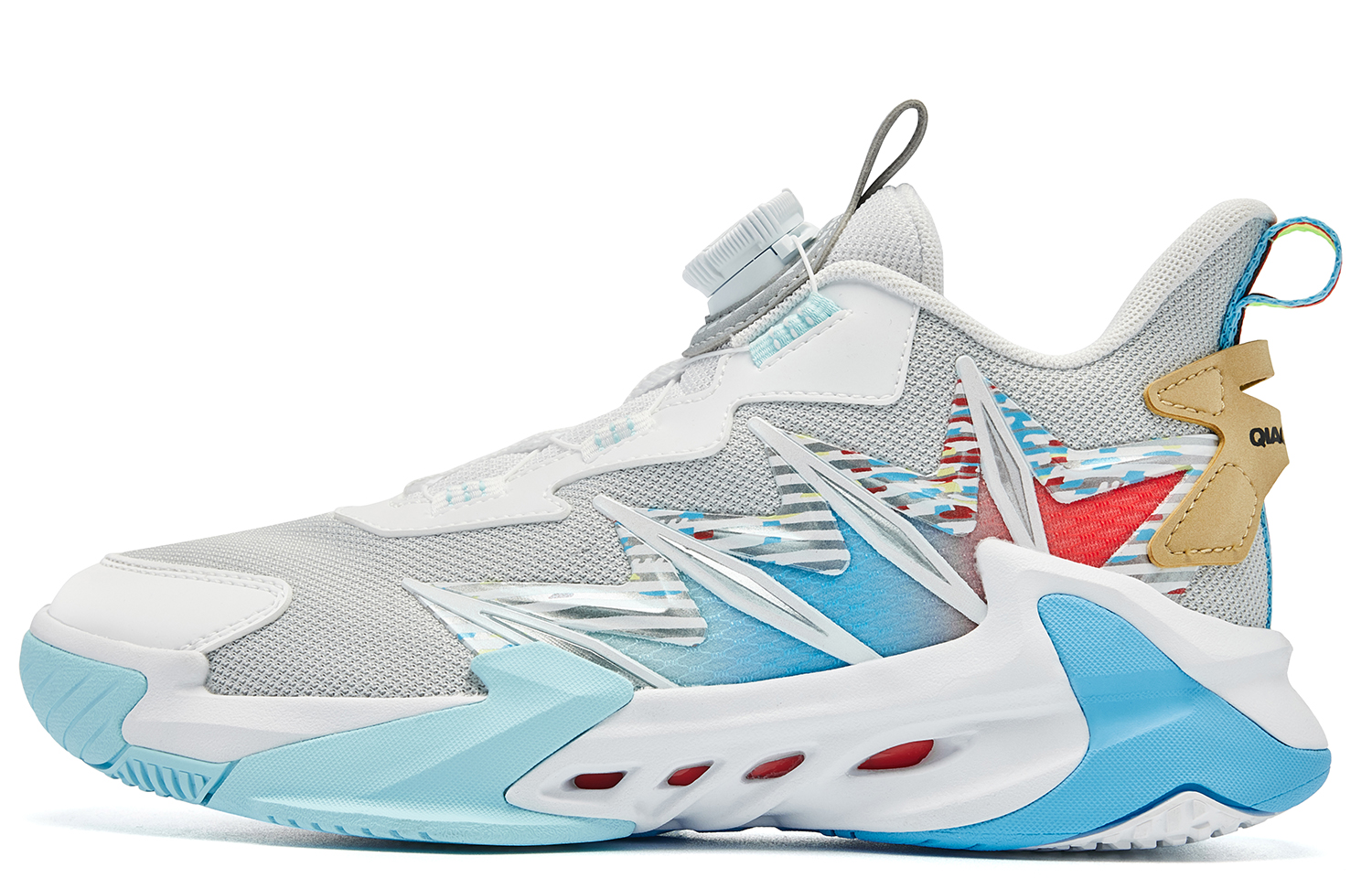 QIAODAN Детские баскетбольные кроссовки с противоскользящей подошвой, износостойкие, серо-белые 
QIAODAN Детские баскетбольные кроссовки с противоскользящей подошвой, износостойкие, серо-белые