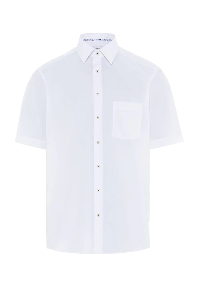 Рубашка делового покроя с коротким рукавом и воротником-стойкой Eterna, белый 
Рубашка делового покроя с коротким рукавом и воротником-стойкой Eterna, белый