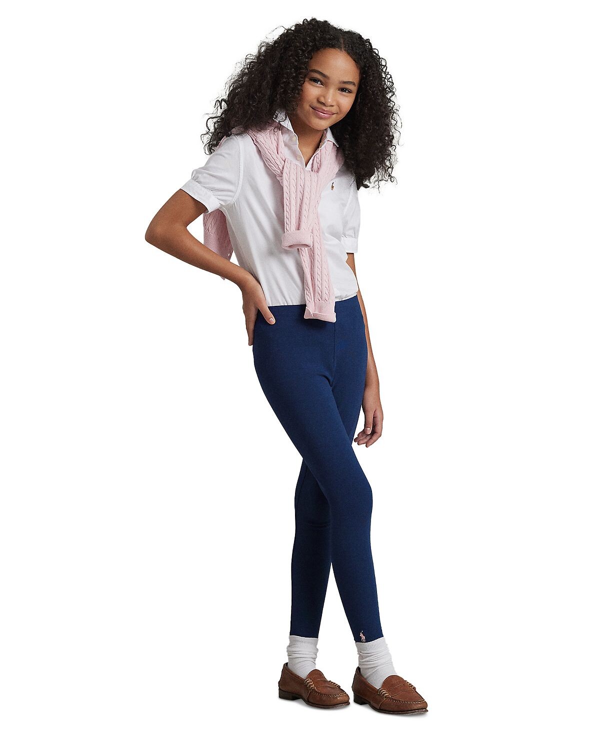 Леггинсы из эластичного хлопка с вышивкой пони для больших девочек Polo Ralph Lauren
Леггинсы из эластичного хлопка с вышивкой пони для больших девочек Polo Ralph Lauren