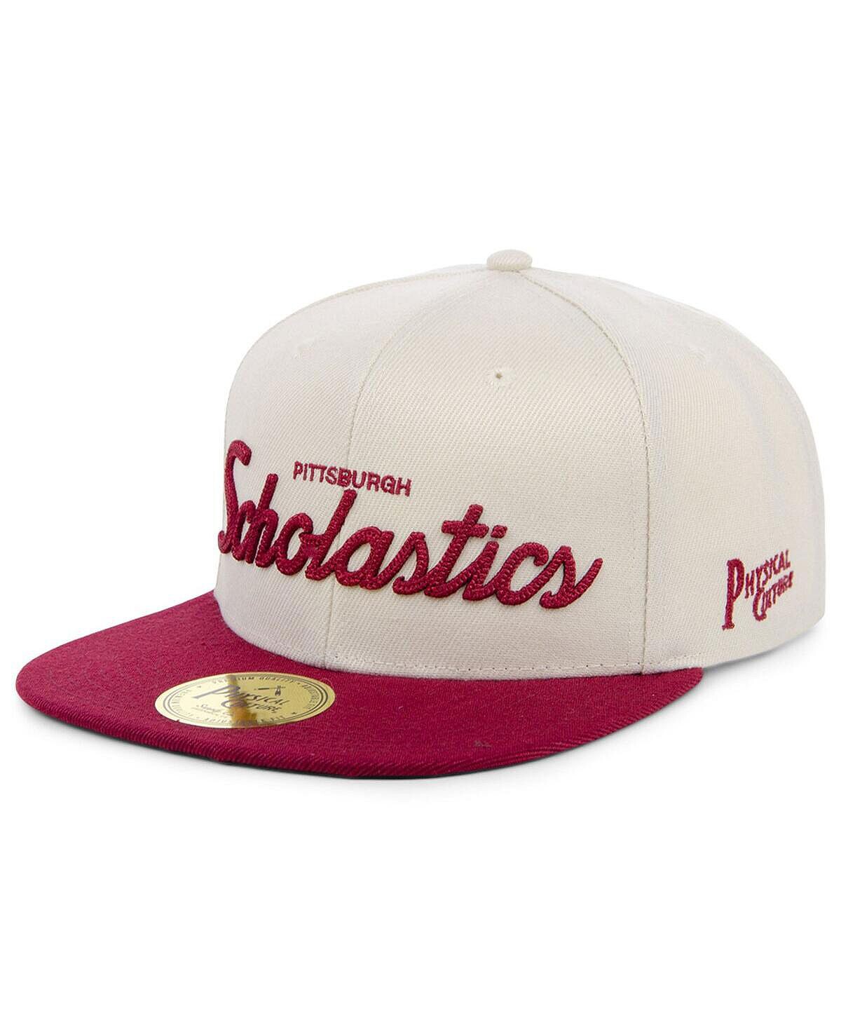 Мужская кремовая регулируемая шляпа Scholastic Athletic Association Black Fives Snapback Physical Culture
