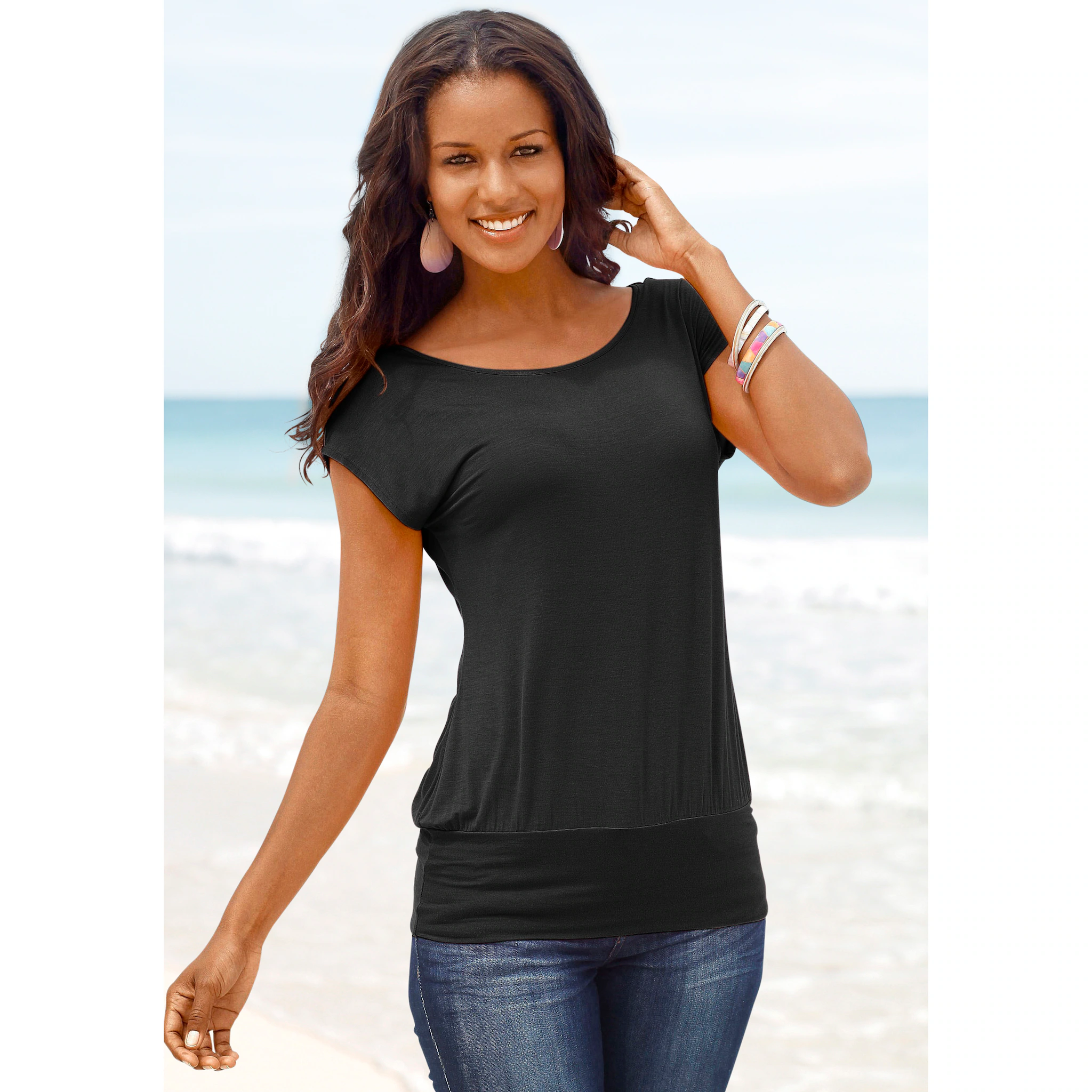 LASCANA длинная рубашка с широким поясом, черный
LASCANA длинная рубашка с широким поясом, черный