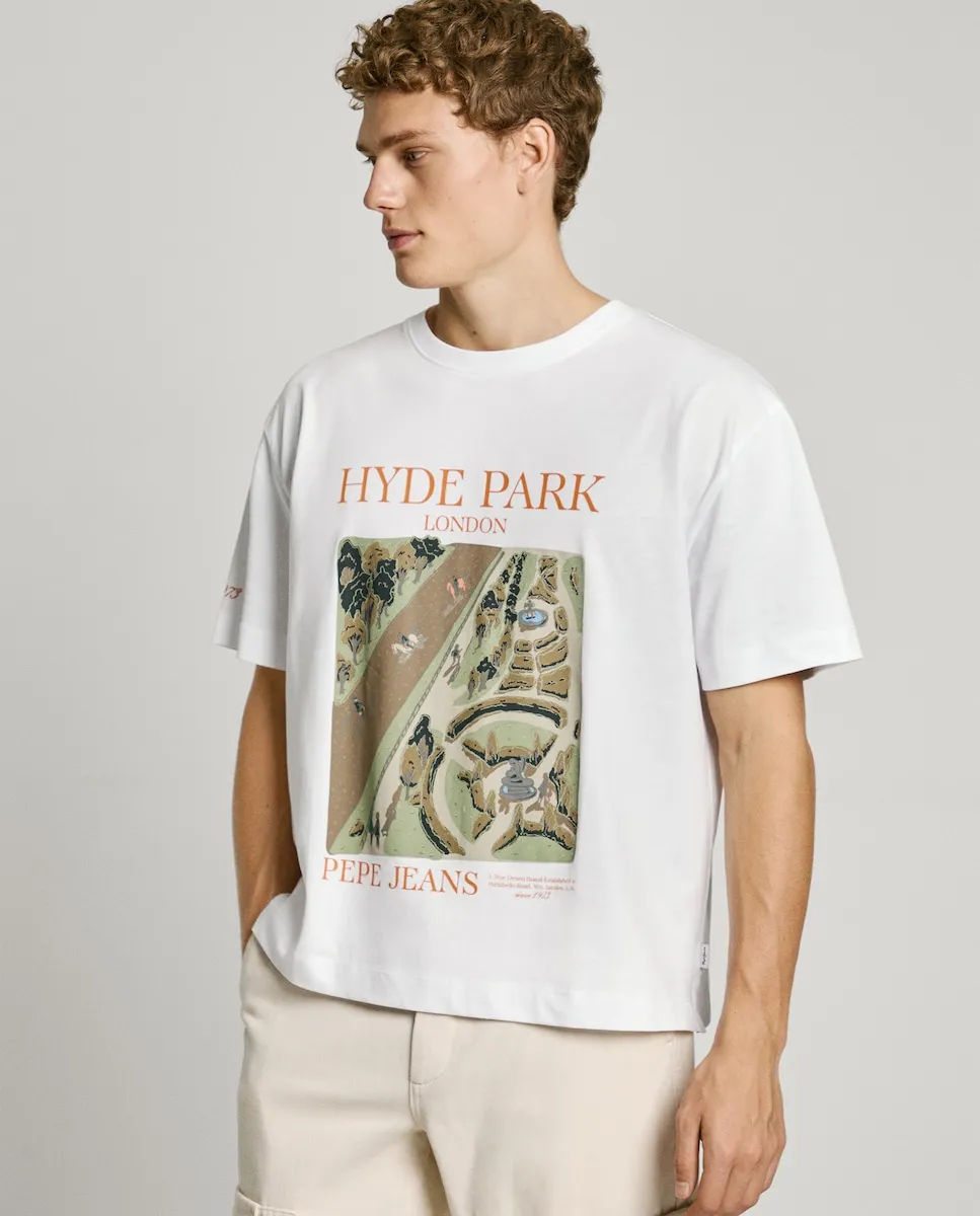 Мужская футболка с коротким рукавом и графическим принтом Pepe Jeans, белый
Мужская футболка с коротким рукавом и графическим принтом Pepe Jeans, белый