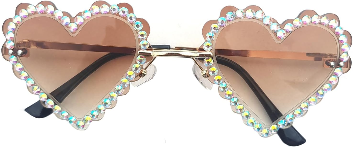 Willochra Модные солнцезащитные очки в форме сердца со стразами, без оправы, с бриллиантами в форме сердца, забавные очки для вечеринок и отдыха на природе, для женщин, Brown
Willochra Модные солнцезащитные очки в форме сердца со стразами, без оправы, с бриллиантами в форме сердца, забавные очки для вечеринок и отдыха на природе, для женщин, Brown