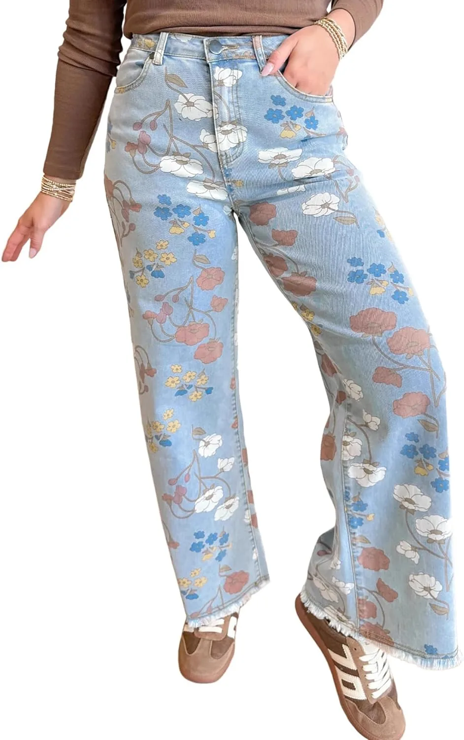 Женские джинсы прямого кроя с цветочным принтом QLAUYIOE
Женские джинсы прямого кроя с цветочным принтом QLAUYIOE
