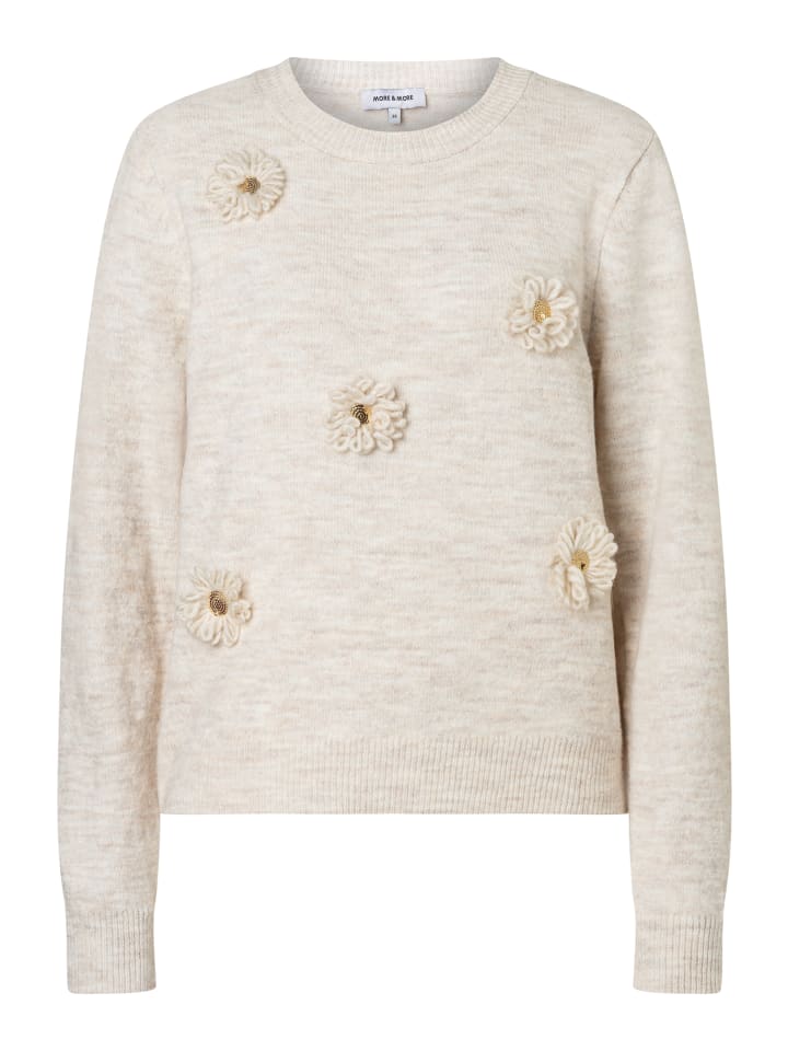 Милый, мягкий свитер с меланжевым принтом, цветы в пудрово-кремовой меланжевой расцветке More & More
Милый, мягкий свитер с меланжевым принтом, цветы в пудрово-кремовой меланжевой расцветке More & More