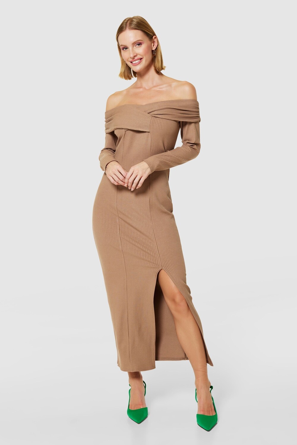 Облегающее платье с вырезом бардо Closet London, белый
Облегающее платье с вырезом бардо Closet London, белый