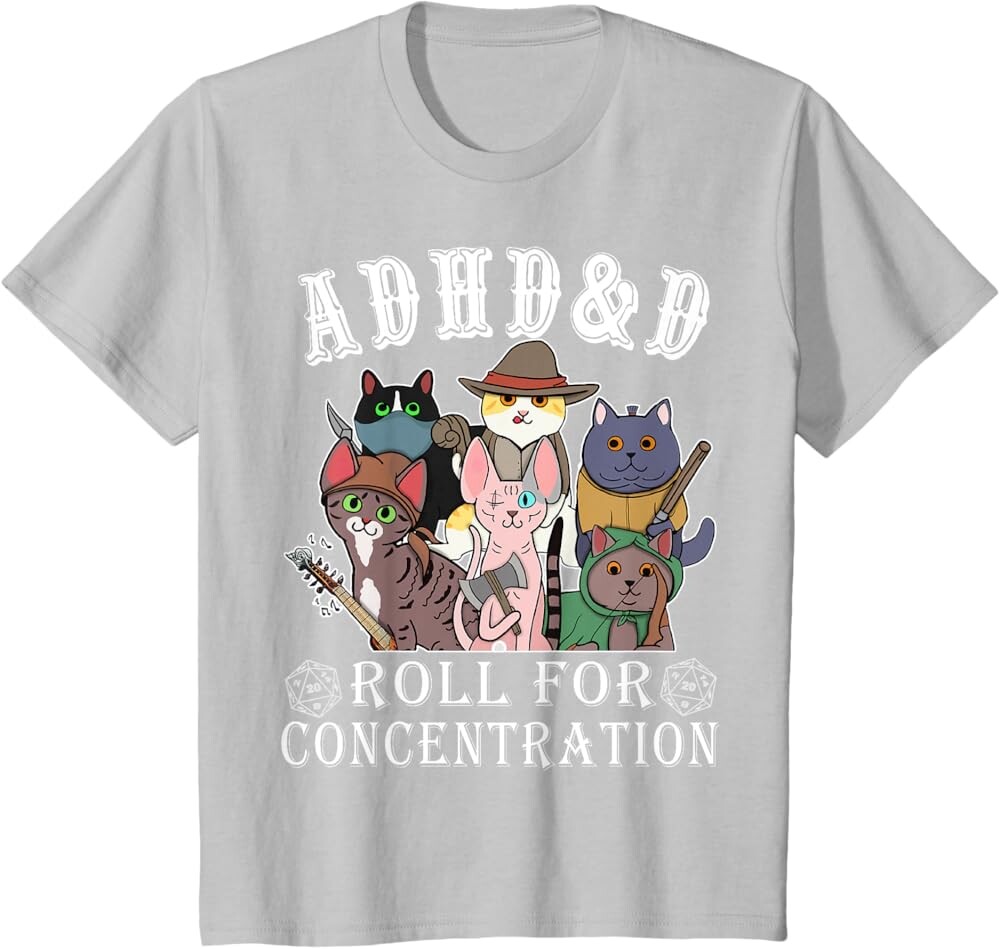 Детская футболка Funny Tees Gamer RPG Apparel Cats RPG Gamer Roll For Concentration D20 Dice Nerdy, светло-серый
Детская футболка Funny Tees Gamer RPG Apparel Cats RPG Gamer Roll For Concentration D20 Dice Nerdy, светло-серый