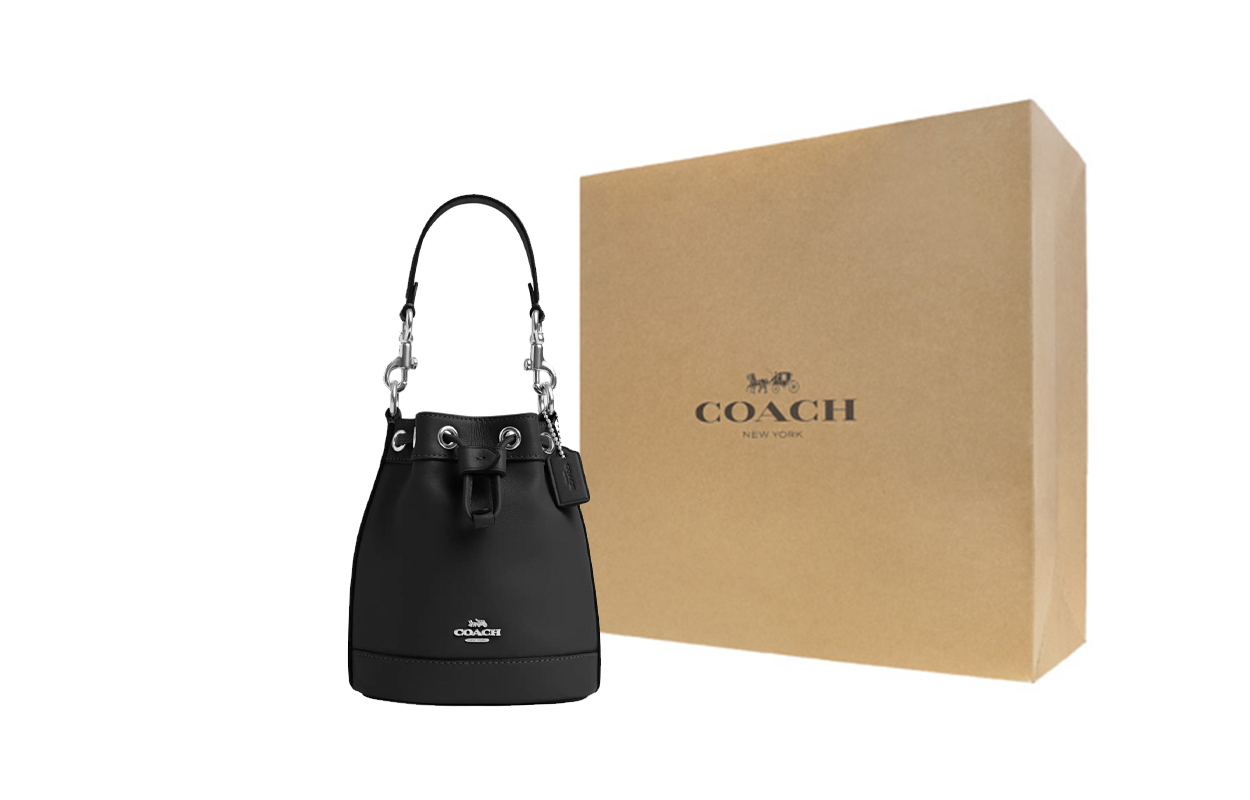COACH Сумка ведро из коровьей кожи Мини женская серебристо черная
COACH Сумка ведро из коровьей кожи Мини женская серебристо черная