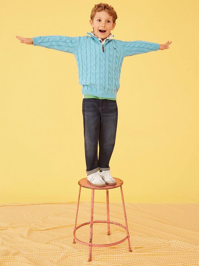 Детский джемпер с кабельной вязкой и молнией до половины Crew Clothing, Aqua Blue
Детский джемпер с кабельной вязкой и молнией до половины Crew Clothing, Aqua Blue