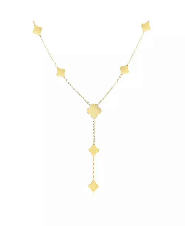 Золотое ожерелье-лариат с клевером, 14-каратное золото The Lovery, gold
Золотое ожерелье-лариат с клевером, 14-каратное золото The Lovery, gold