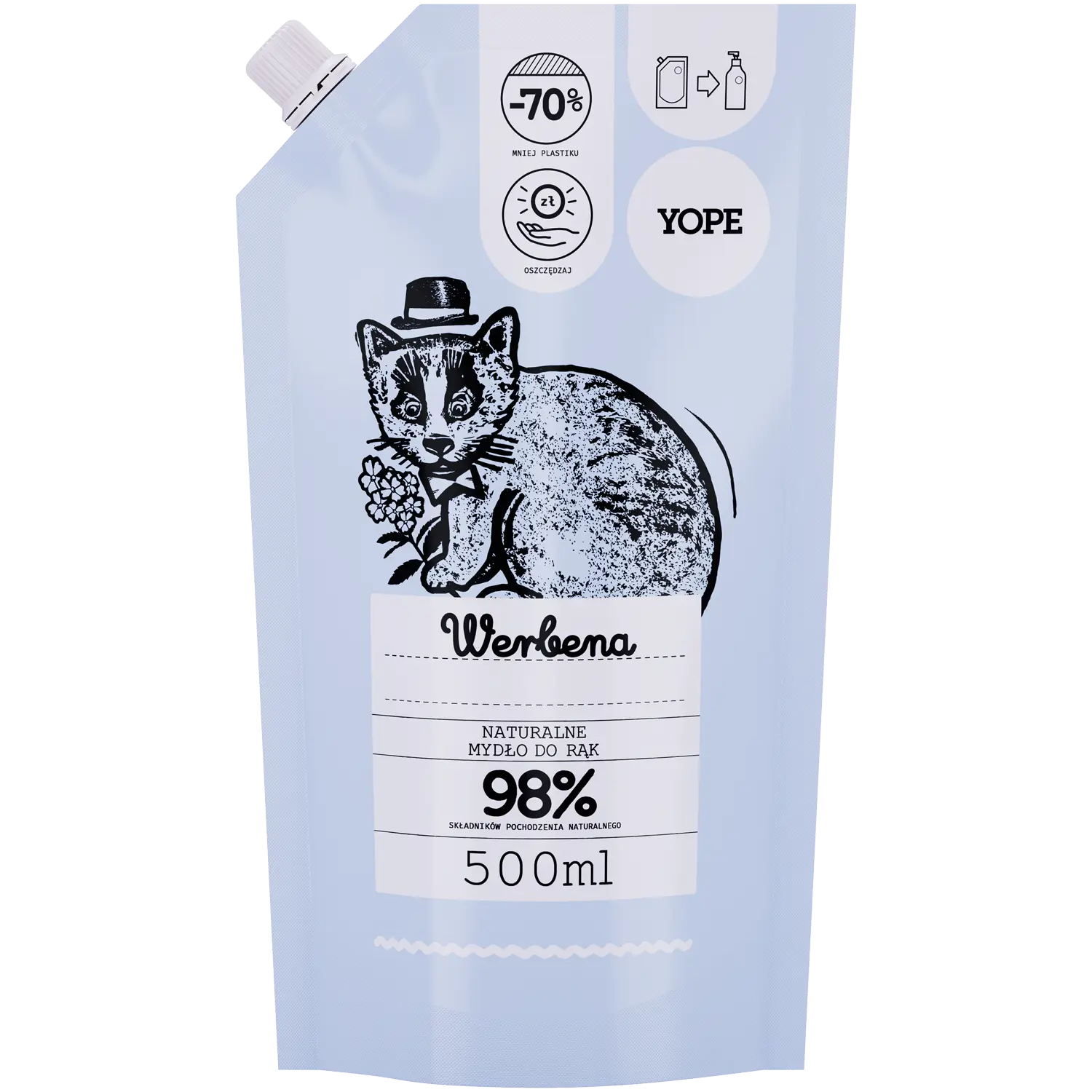 Yope Werbena запас натурального жидкого мыла, 500 мл
Yope Werbena запас натурального жидкого мыла, 500 мл