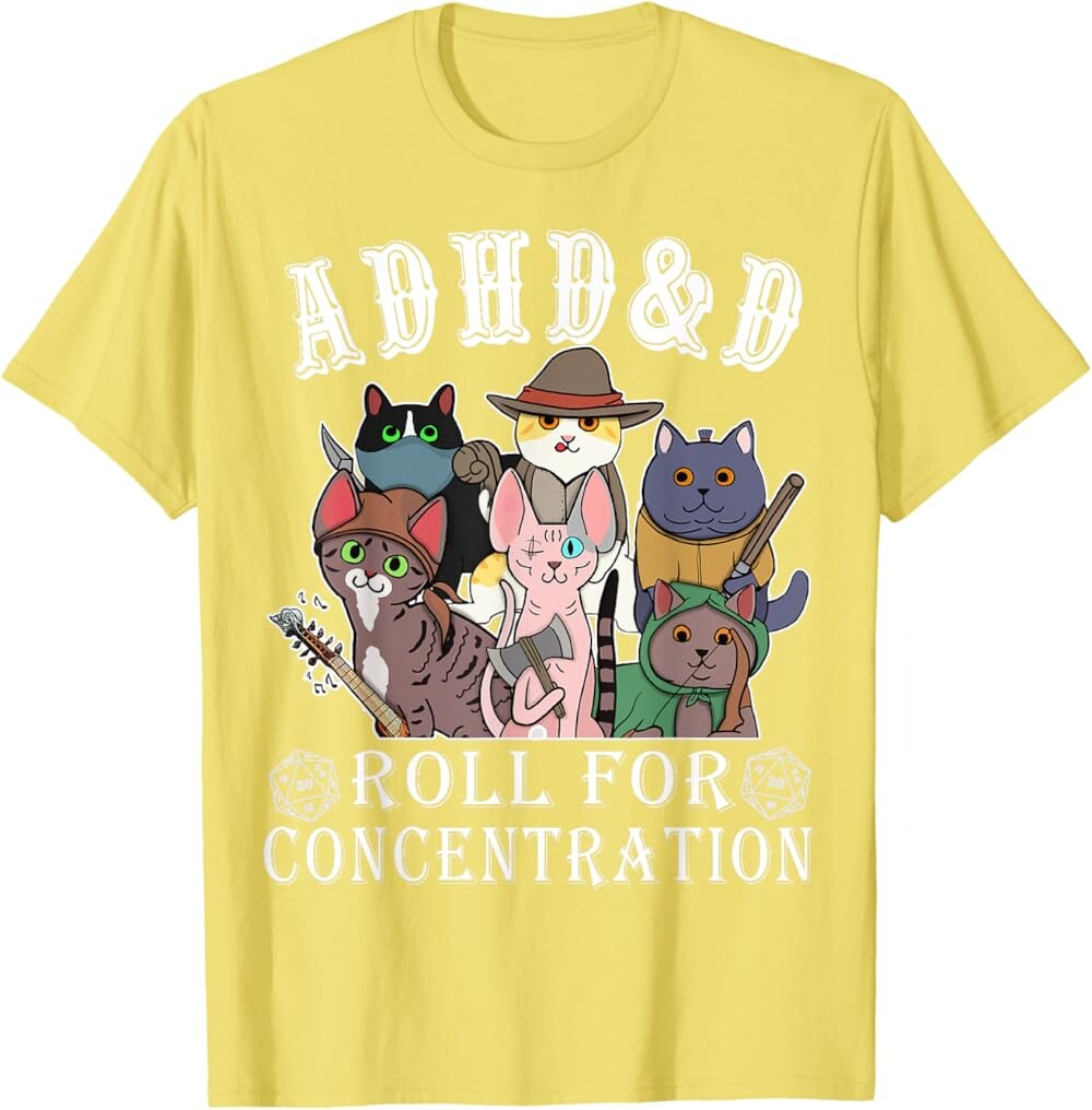 Мужская футболка Funny Tees Gamer RPG Apparel Cats RPG Gamer Roll For Concentration D20 Dice Nerdy, желтый
Мужская футболка Funny Tees Gamer RPG Apparel Cats RPG Gamer Roll For Concentration D20 Dice Nerdy, желтый