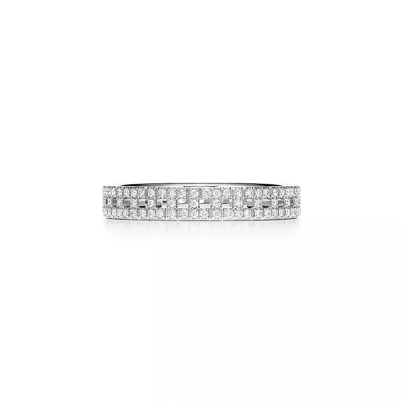 Кольцо Tiffany & Co. True Narrow, белое золото с бриллиантами