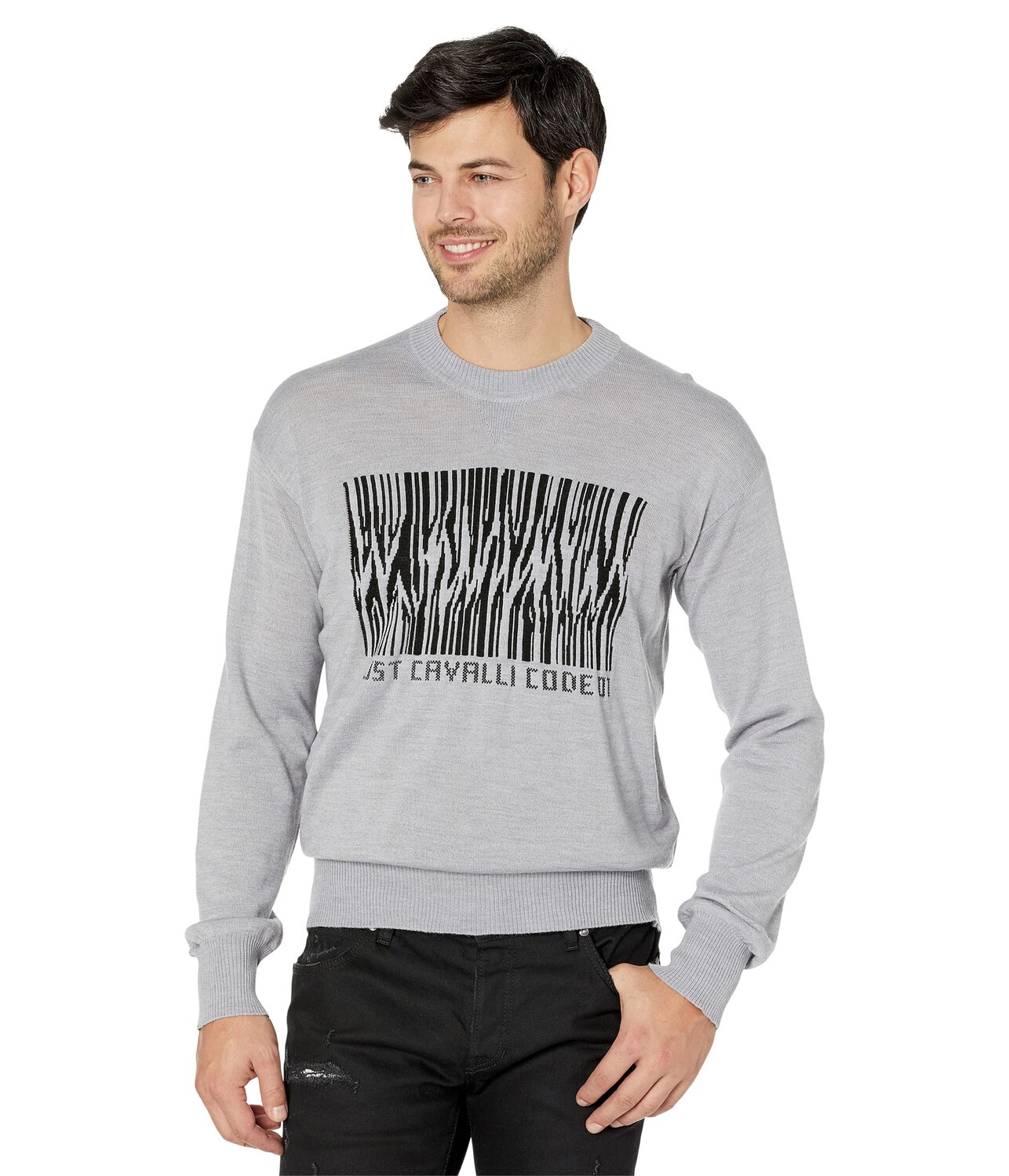 Свитер Just Cavalli, Tricot-Knit Sweater with Just Code Graphic, Серый, Свитер Just Cavalli, Tricot-Knit Sweater with Just Code Graphic 
Свитер Just Cavalli, Tricot-Knit Sweater with Just Code Graphic, Серый, Свитер Just Cavalli, Tricot-Knit Sweater with Just Code Graphic