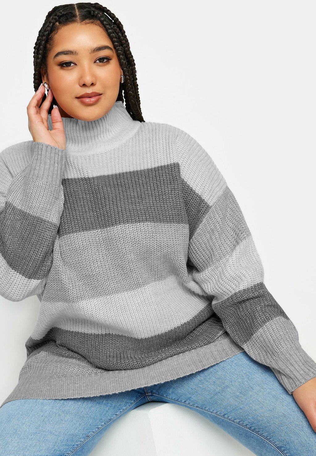 Джемпер STRIPE HIGH NECK Yours Clothing, серый
Джемпер STRIPE HIGH NECK Yours Clothing, серый