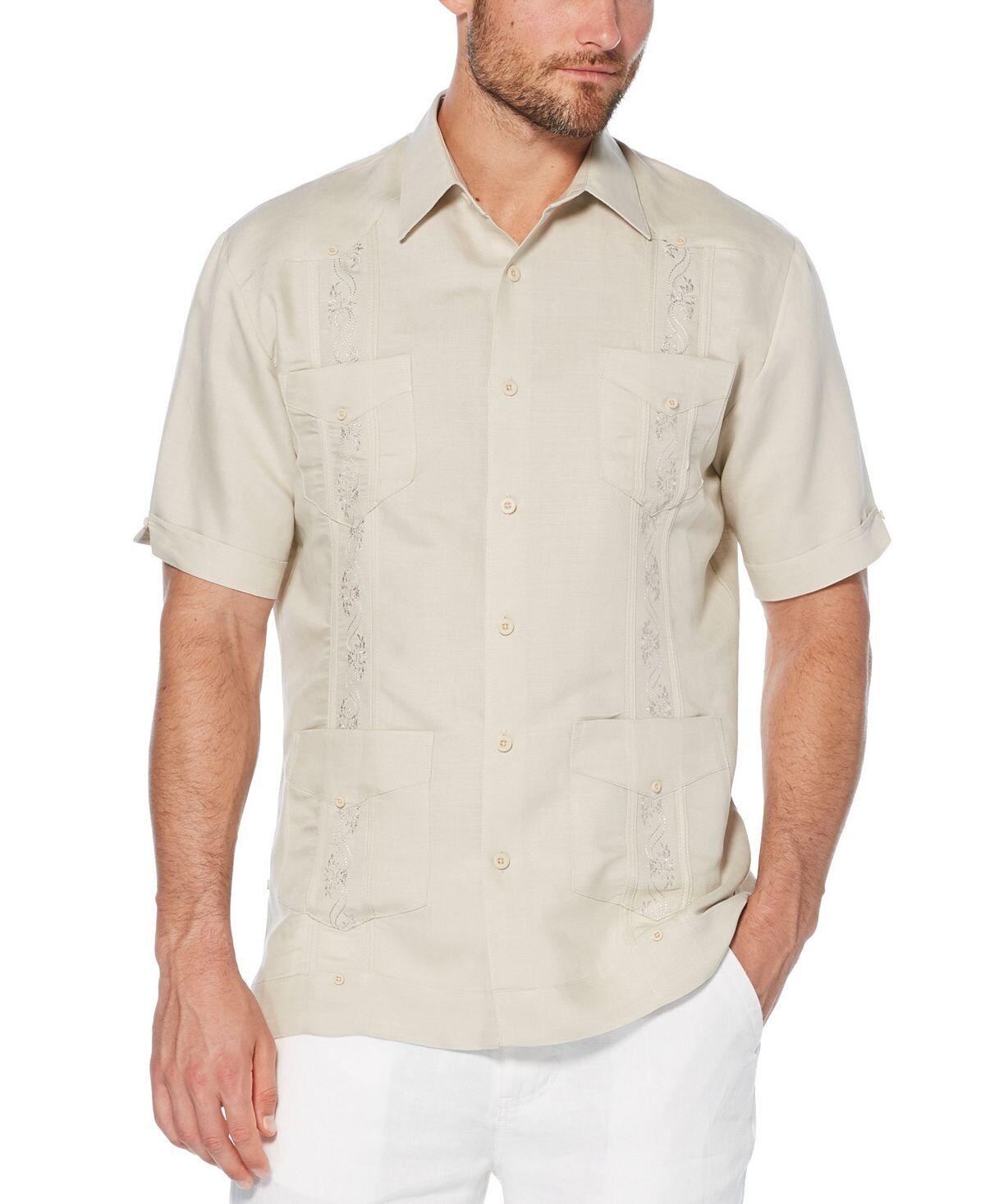 Рубашка guayabera с вышивкой и короткими рукавами Cubavera, мульти 
Рубашка guayabera с вышивкой и короткими рукавами Cubavera, мульти