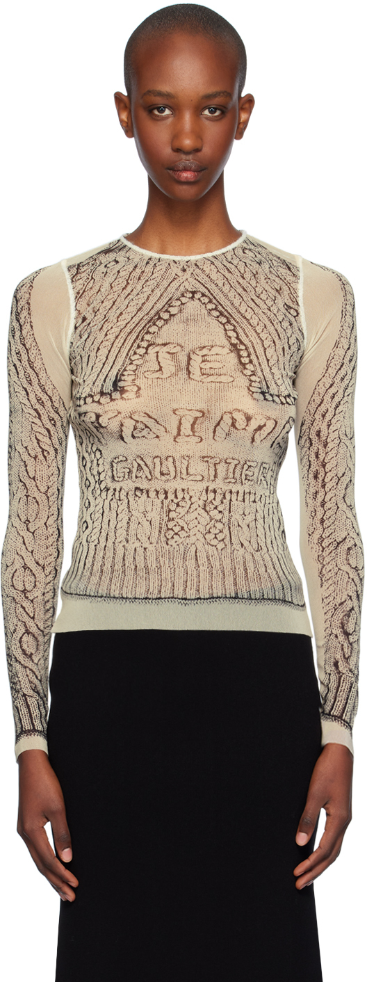 Бежево-черная футболка Je T'aime Jean Paul Gaultier
Бежево-черная футболка Je T'aime Jean Paul Gaultier