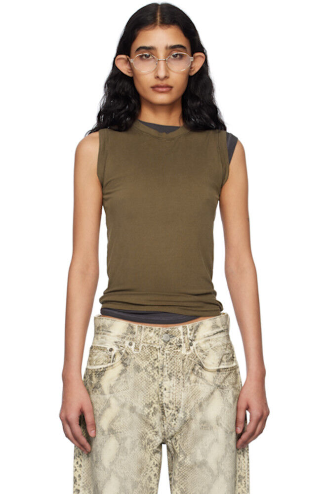 Коричневый топ в рубчик Acne Studios 
Коричневый топ в рубчик Acne Studios