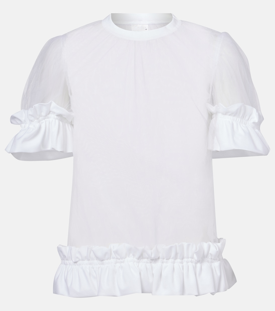 Полупрозрачный топ из тюля Noir Kei Ninomiya, белый
Полупрозрачный топ из тюля Noir Kei Ninomiya, белый