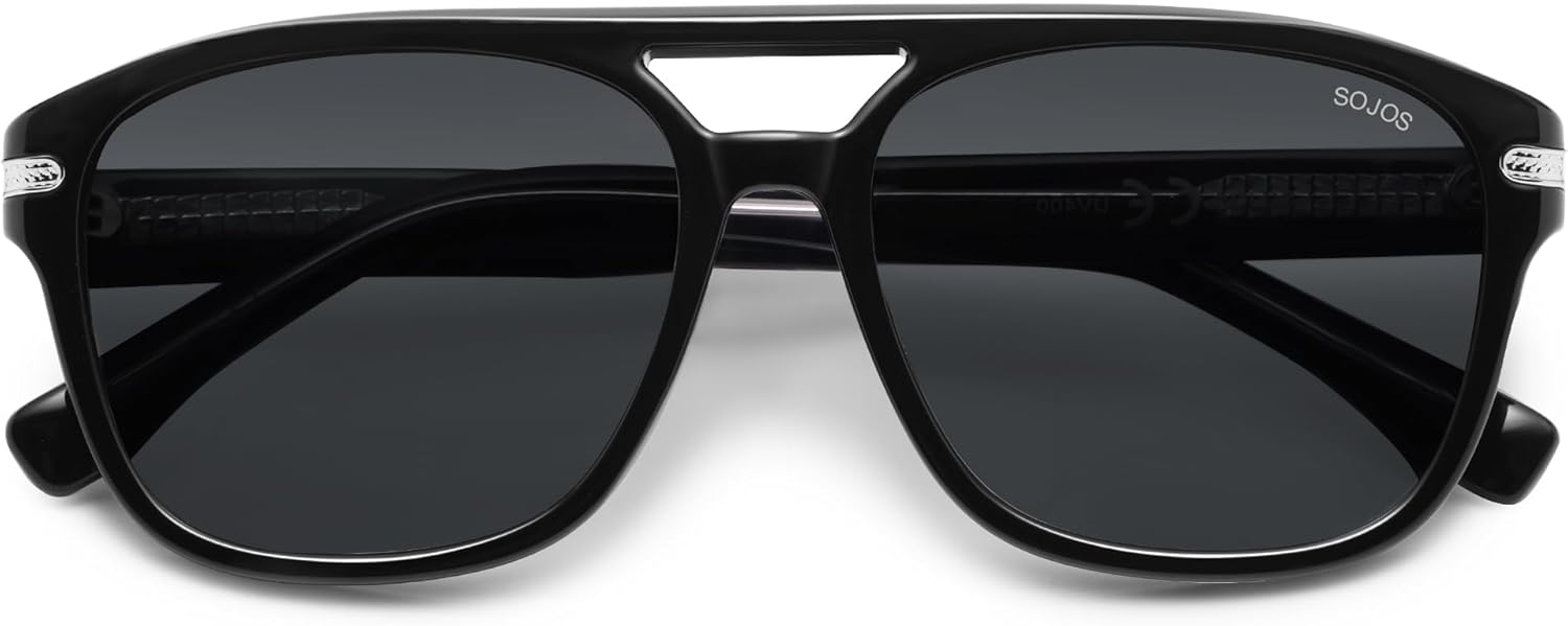 Солнцезащитные очки-авиаторы SOJOS для женщин и мужчин, квадратные поляризованные линзы, защита от УФ-излучения UV400, дизайнерские очки в стиле 90-х, модель SJ2650, Black/Grey
Солнцезащитные очки-авиаторы SOJOS для женщин и мужчин, квадратные поляризованные линзы, защита от УФ-излучения UV400, дизайнерские очки в стиле 90-х, модель SJ2650, Black/Grey