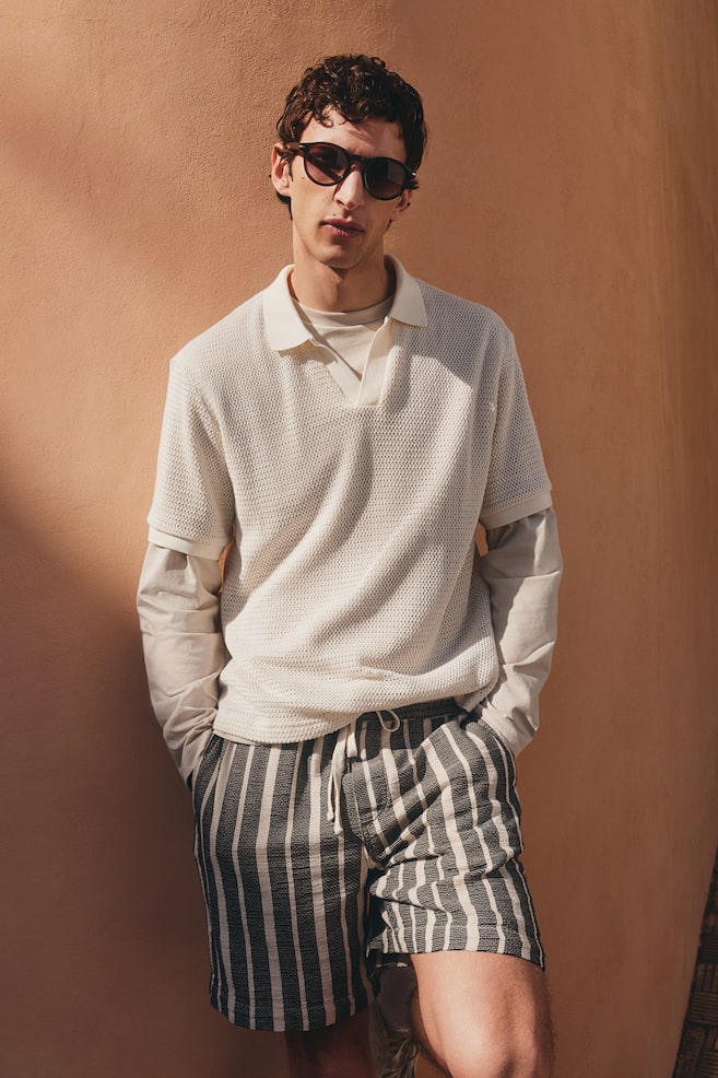 Рубашка поло из ажурной вязки, стандартный крой H&M, бежевый
Рубашка поло из ажурной вязки, стандартный крой H&M, бежевый