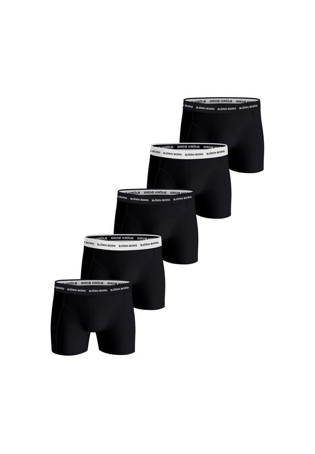 Боксеры 5 пар в упаковке - хлопковые эластичные плавки нижние трусы с хлопковым логотипом на поясе Björn Borg, черный
Боксеры 5 пар в упаковке - хлопковые эластичные плавки нижние трусы с хлопковым логотипом на поясе Björn Borg, черный