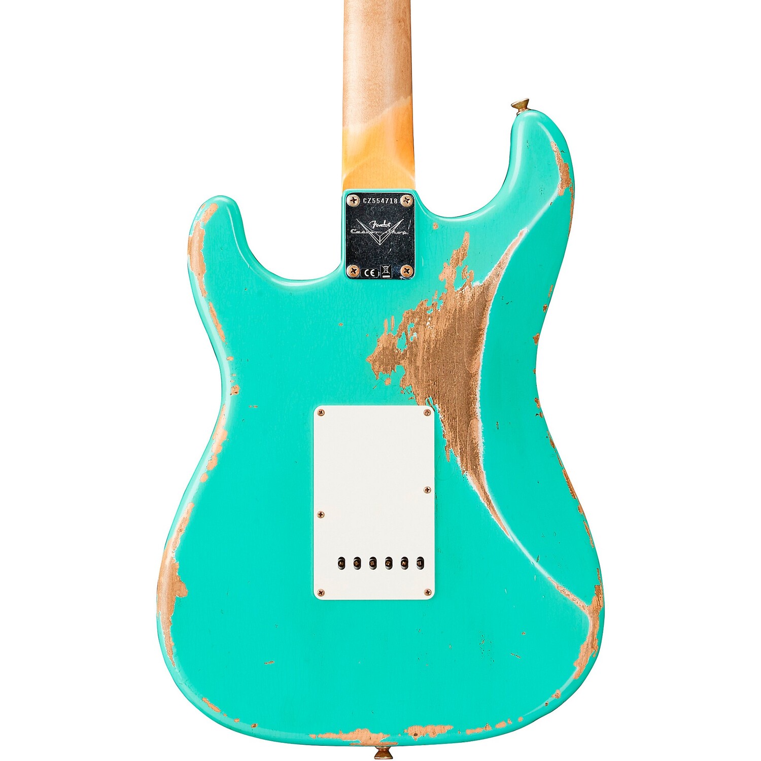 Электрогитара Fender Custom Shop Stratocaster Heavy Relic 1967 года, состаренная морская пена, зеленая