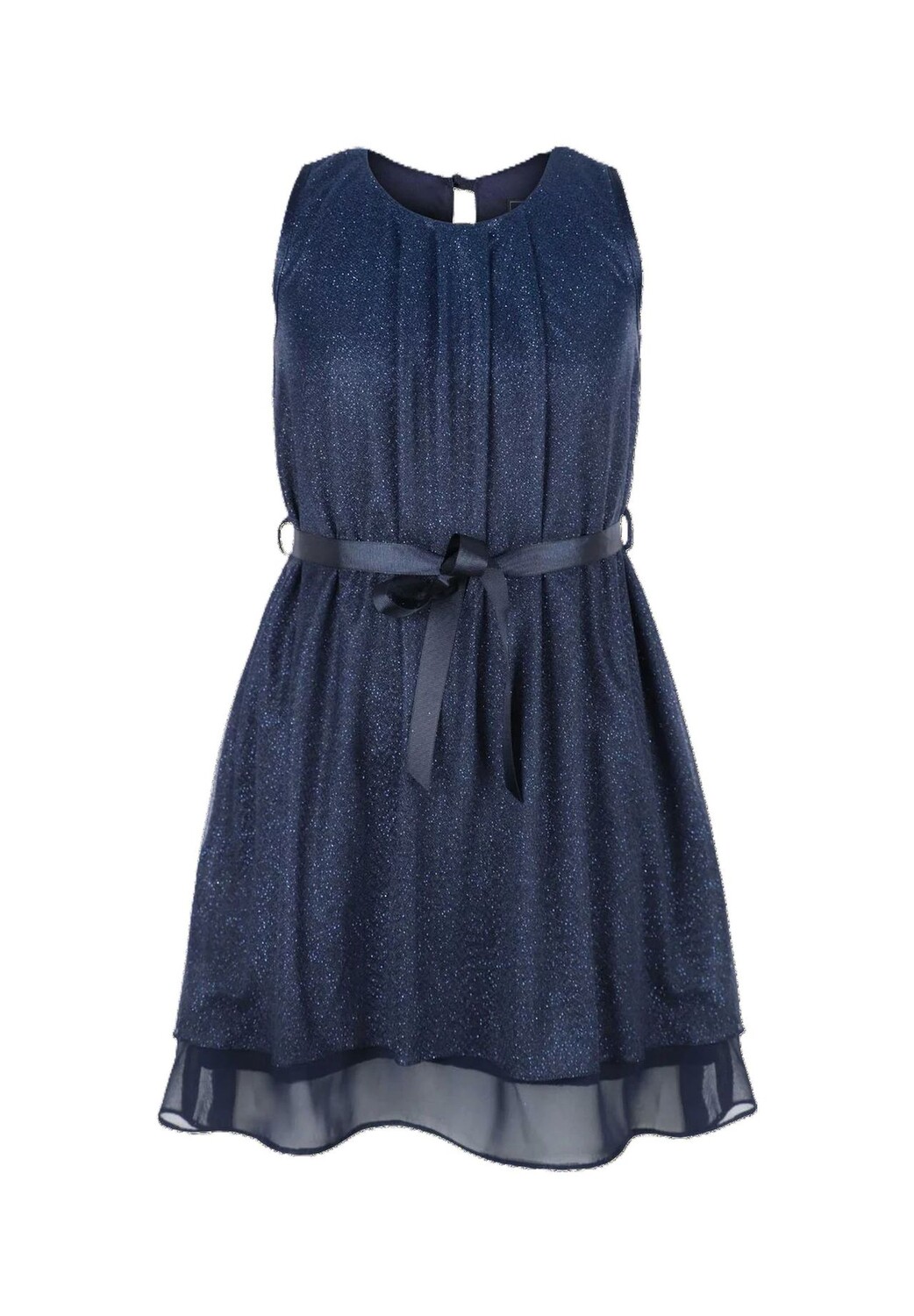 Коктейльное платье, тюль с блестками, пояс, детское G.O.L., темно-синий