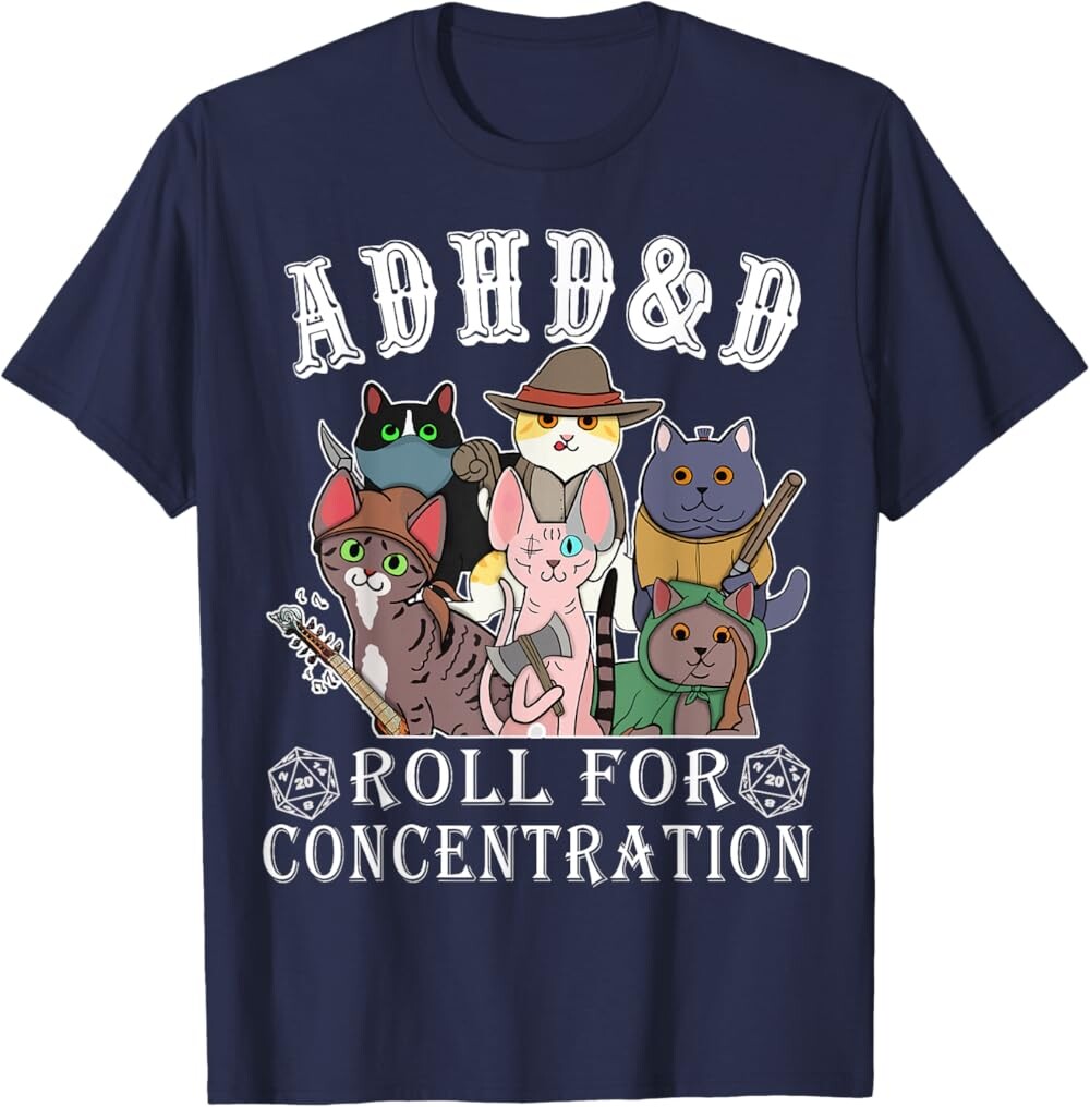 Мужская футболка Funny Tees Gamer RPG Apparel Cats RPG Gamer Roll For Concentration D20 Dice Nerdy, темно-синий
Мужская футболка Funny Tees Gamer RPG Apparel Cats RPG Gamer Roll For Concentration D20 Dice Nerdy, темно-синий