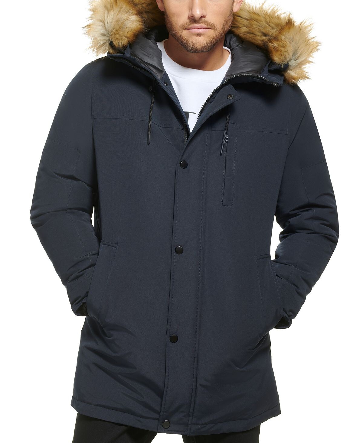 Мужская длинная парка с капюшоном на подкладке из искусственного меха Calvin Klein, синий
Мужская длинная парка с капюшоном на подкладке из искусственного меха Calvin Klein, синий