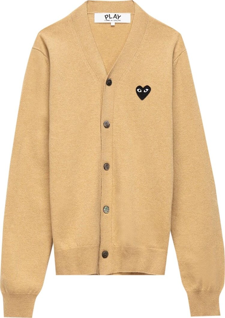 Кардиган Comme des Garçons PLAY V-Neck Cardigan 'Beige', загар 
Кардиган Comme des Garçons PLAY V-Neck Cardigan 'Beige', загар