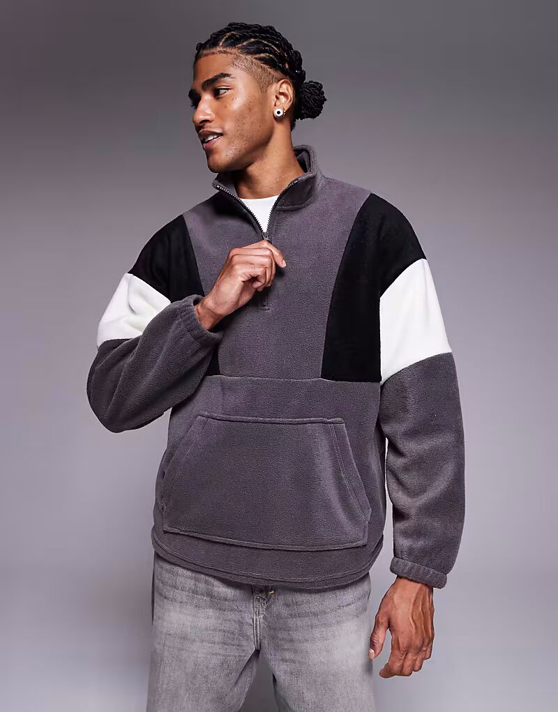 Флисовая толстовка свободного кроя с воротником-стойкой и цветными блоками серого цвета Asos Design, Серый, Флисовая толстовка свободного кроя с воротником-стойкой и цветными блоками серого цвета Asos Design
Флисовая толстовка свободного кроя с воротником-стойкой и цветными блоками серого цвета Asos Design, Серый, Флисовая толстовка свободного кроя с воротником-стойкой и цветными блоками серого цвета Asos Design