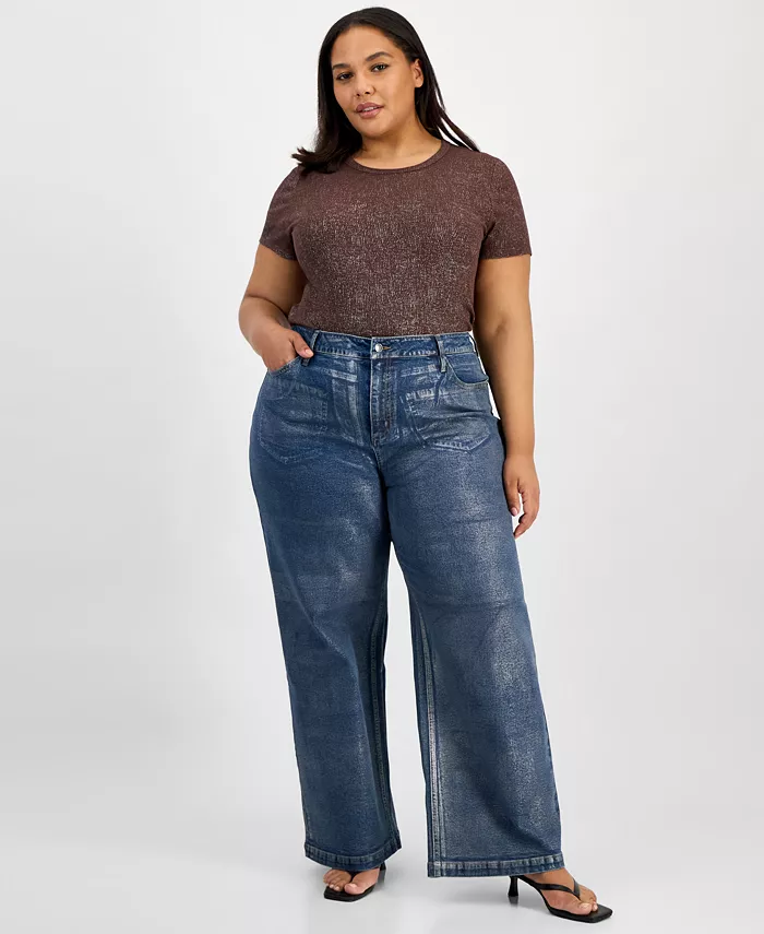 Модные джинсы больших размеров с высокой талией и широкими штанинами Bar III, синий
Модные джинсы больших размеров с высокой талией и широкими штанинами Bar III, синий