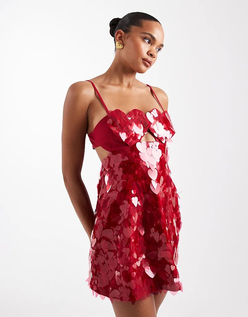 Мини-платье ASOS DESIGN красного цвета с декоративными чашечками в форме сердца
Мини-платье ASOS DESIGN красного цвета с декоративными чашечками в форме сердца