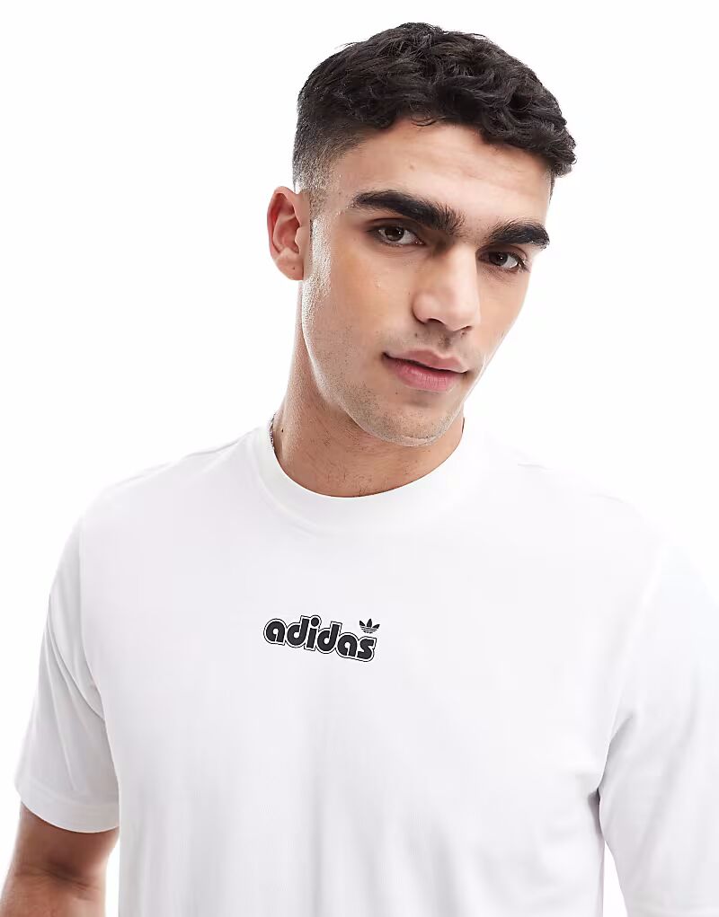 Футболка Adidas Originals белого цвета с логотипом в виде пузыря
Футболка Adidas Originals белого цвета с логотипом в виде пузыря