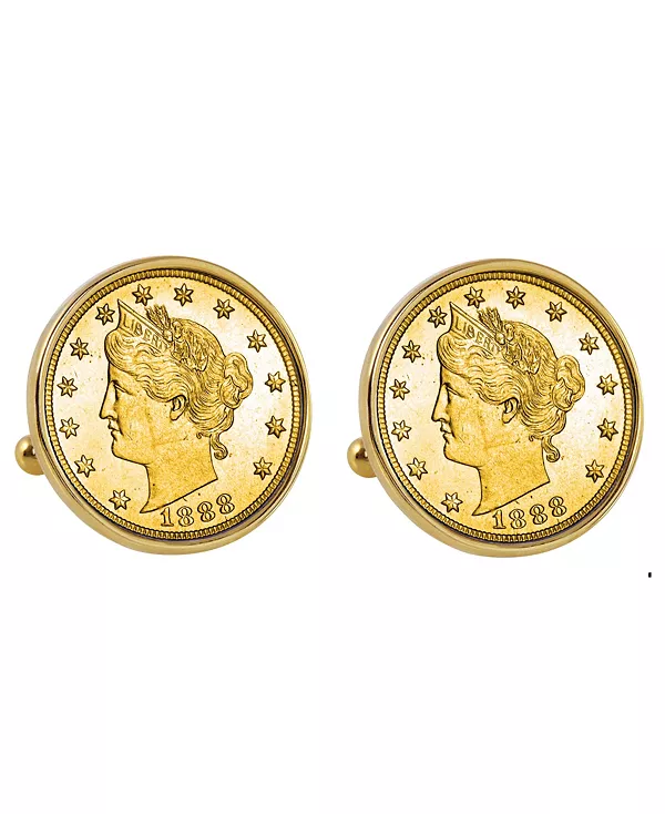 Запонки-Монеты в стиле Liberty 1800-х годов с золотым покрытием и никелевым безелем American Coin Treasures, gold
Запонки-Монеты в стиле Liberty 1800-х годов с золотым покрытием и никелевым безелем American Coin Treasures, gold